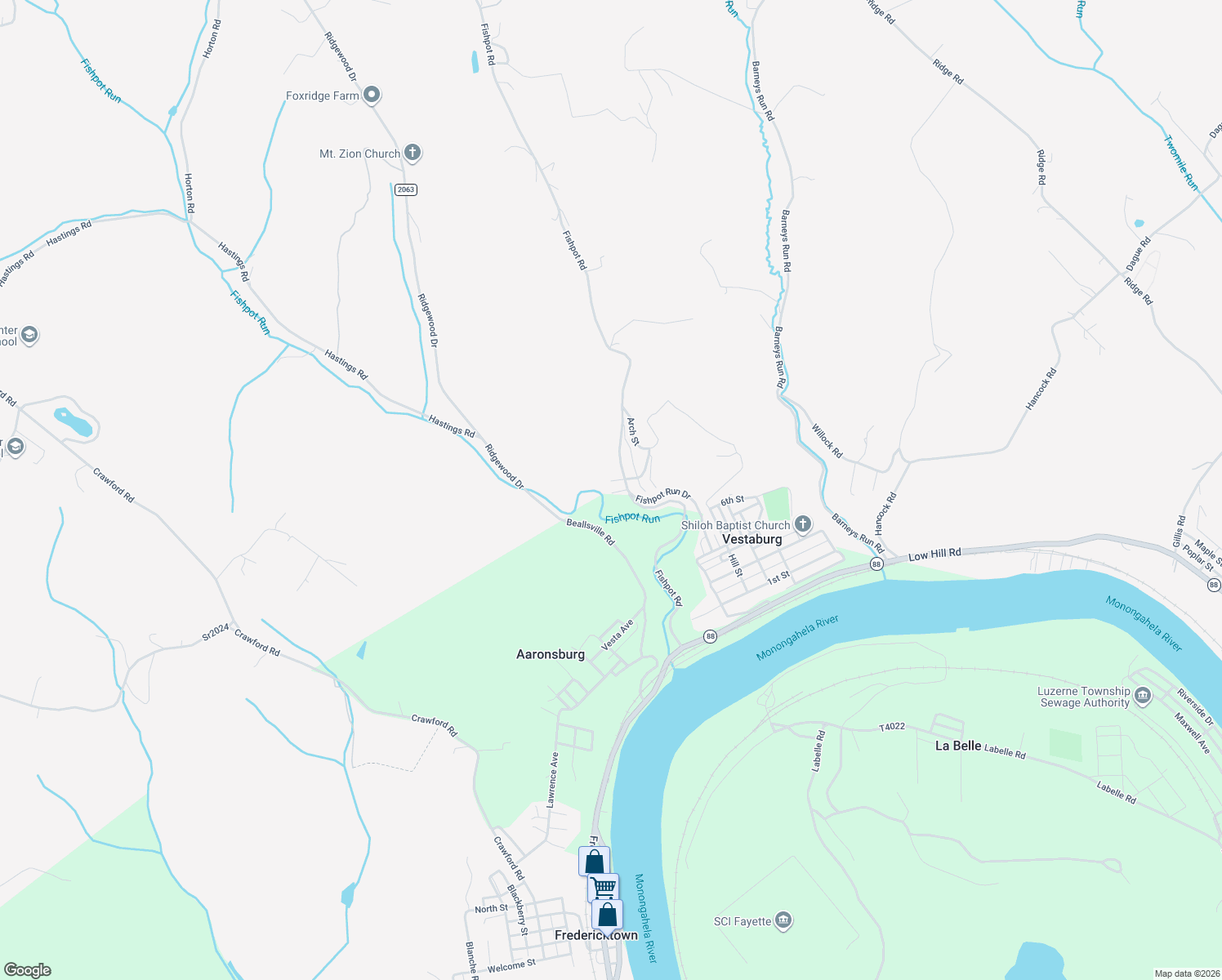 map of restaurants, bars, coffee shops, grocery stores, and more near 11 Vine Street in Vestaburg