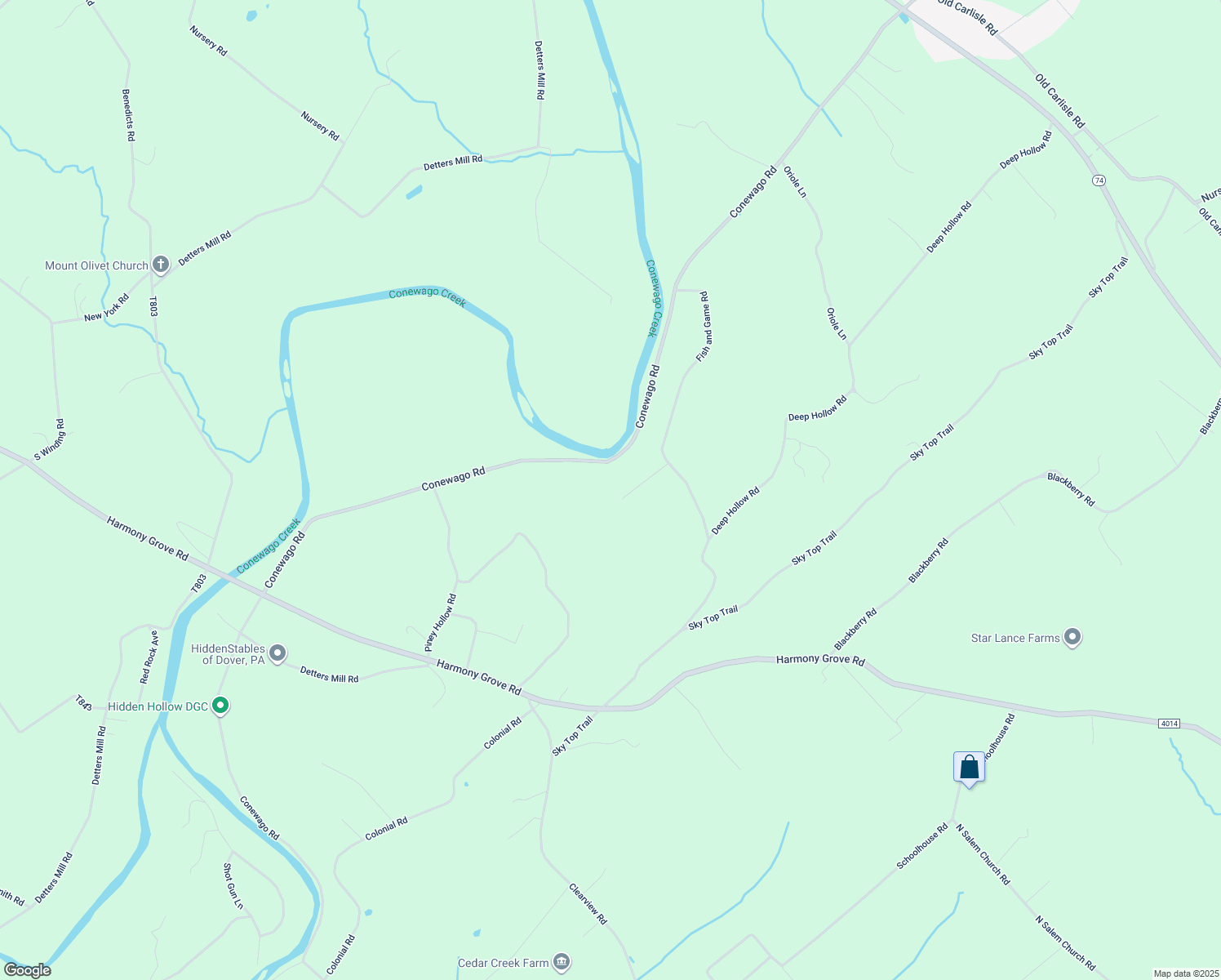 map of restaurants, bars, coffee shops, grocery stores, and more near 6221 Celine Drive in Dover