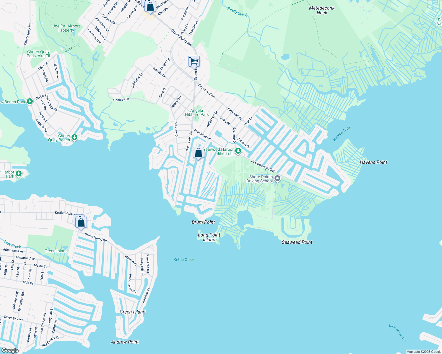 map of restaurants, bars, coffee shops, grocery stores, and more near 54 Cedar Island Dr in Brick