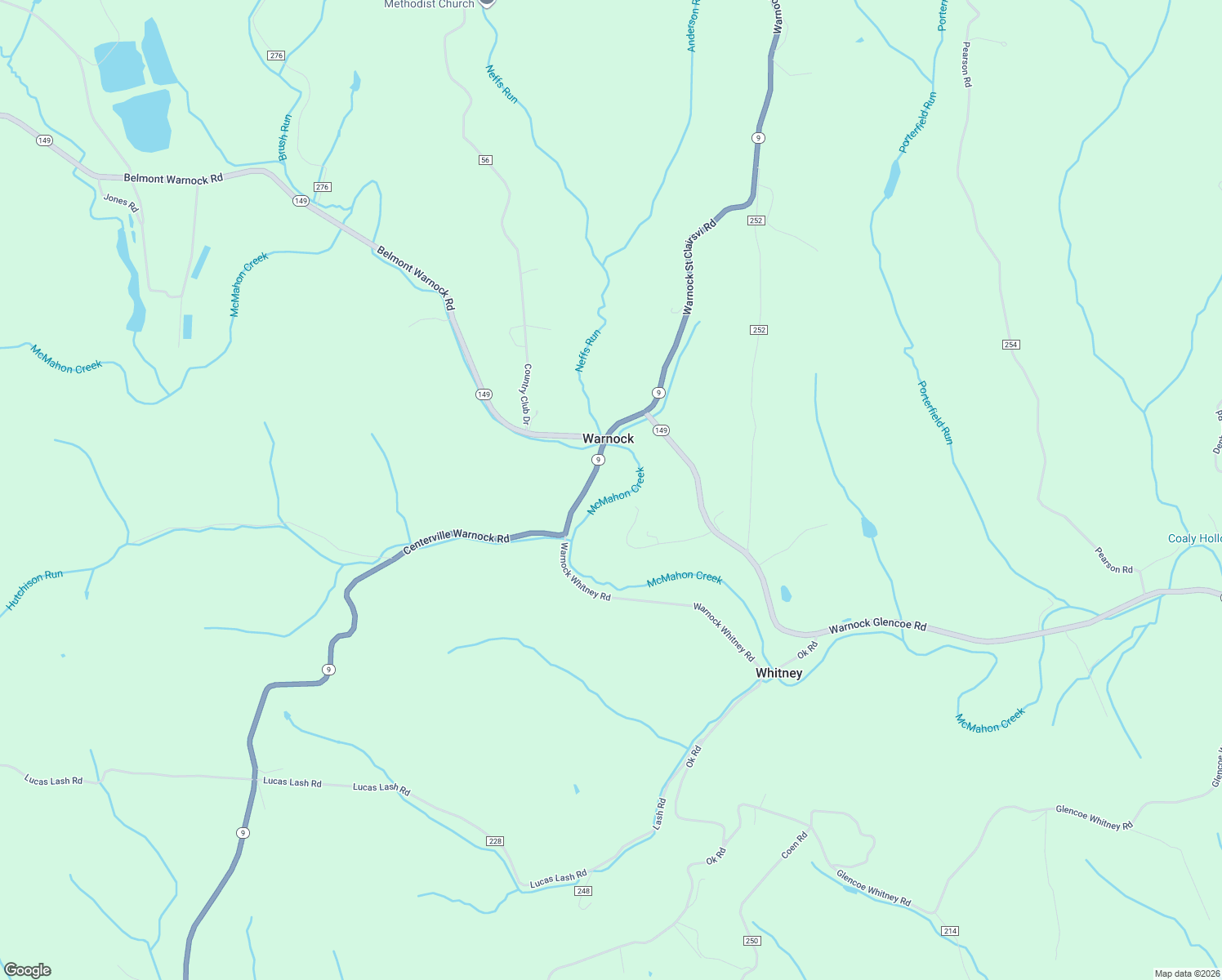 map of restaurants, bars, coffee shops, grocery stores, and more near 64515 Centerville Warnock Road in Warnock