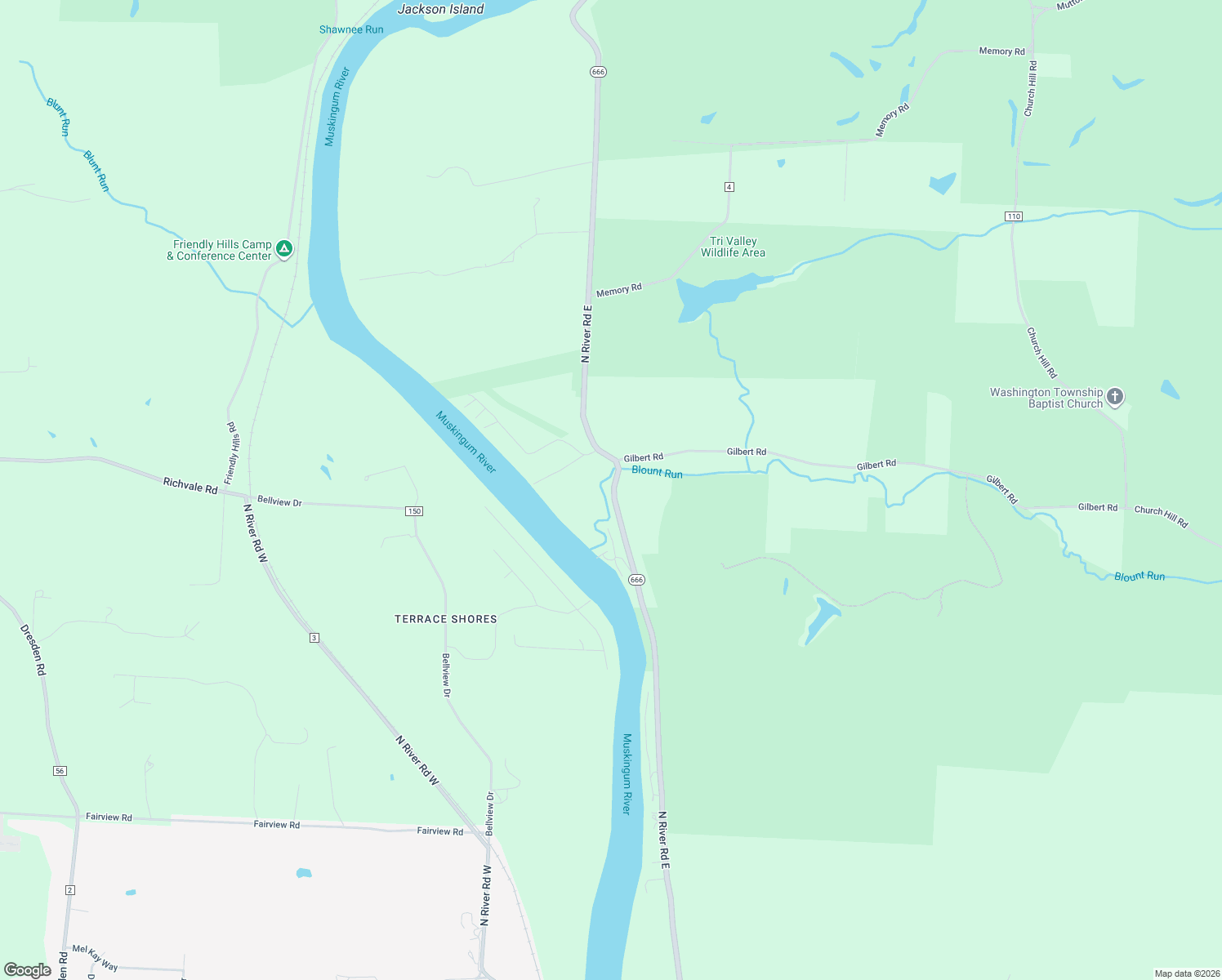 map of restaurants, bars, coffee shops, grocery stores, and more near 5000-5226 North River Road East in Zanesville