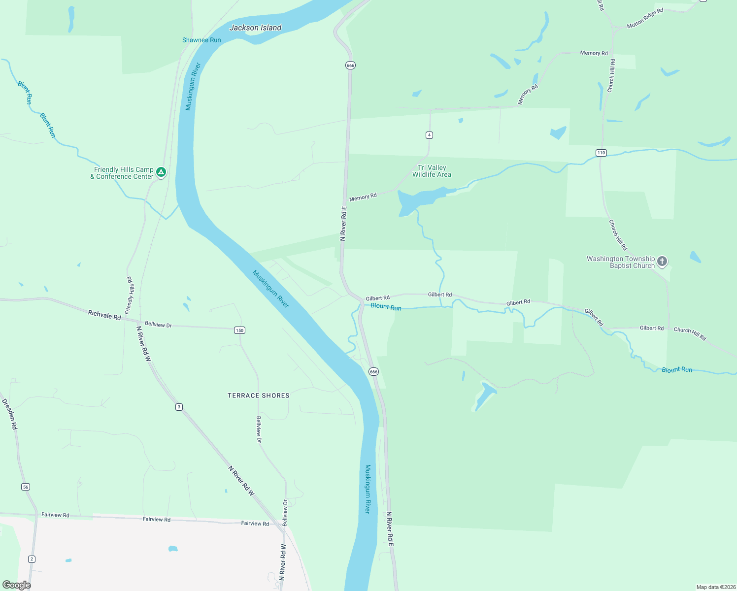 map of restaurants, bars, coffee shops, grocery stores, and more near 5440 North River Road East in Zanesville