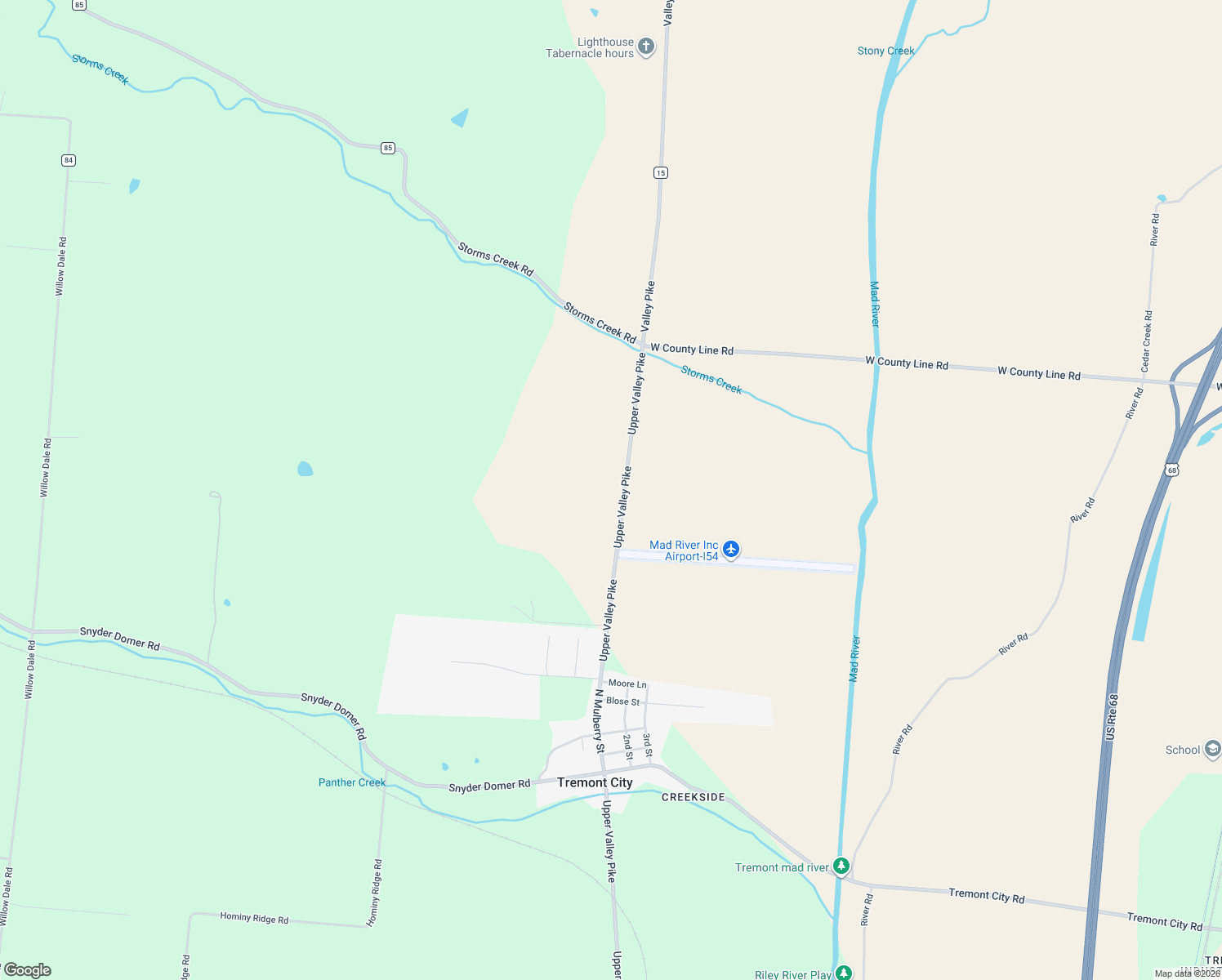 map of restaurants, bars, coffee shops, grocery stores, and more near 6601 Upper Valley Pike in Springfield