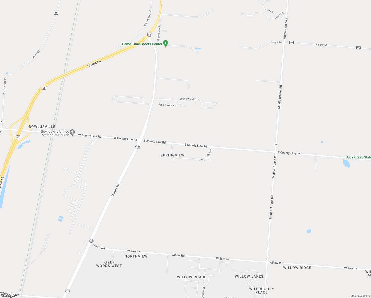 map of restaurants, bars, coffee shops, grocery stores, and more near 625 East County Line Road in Springfield