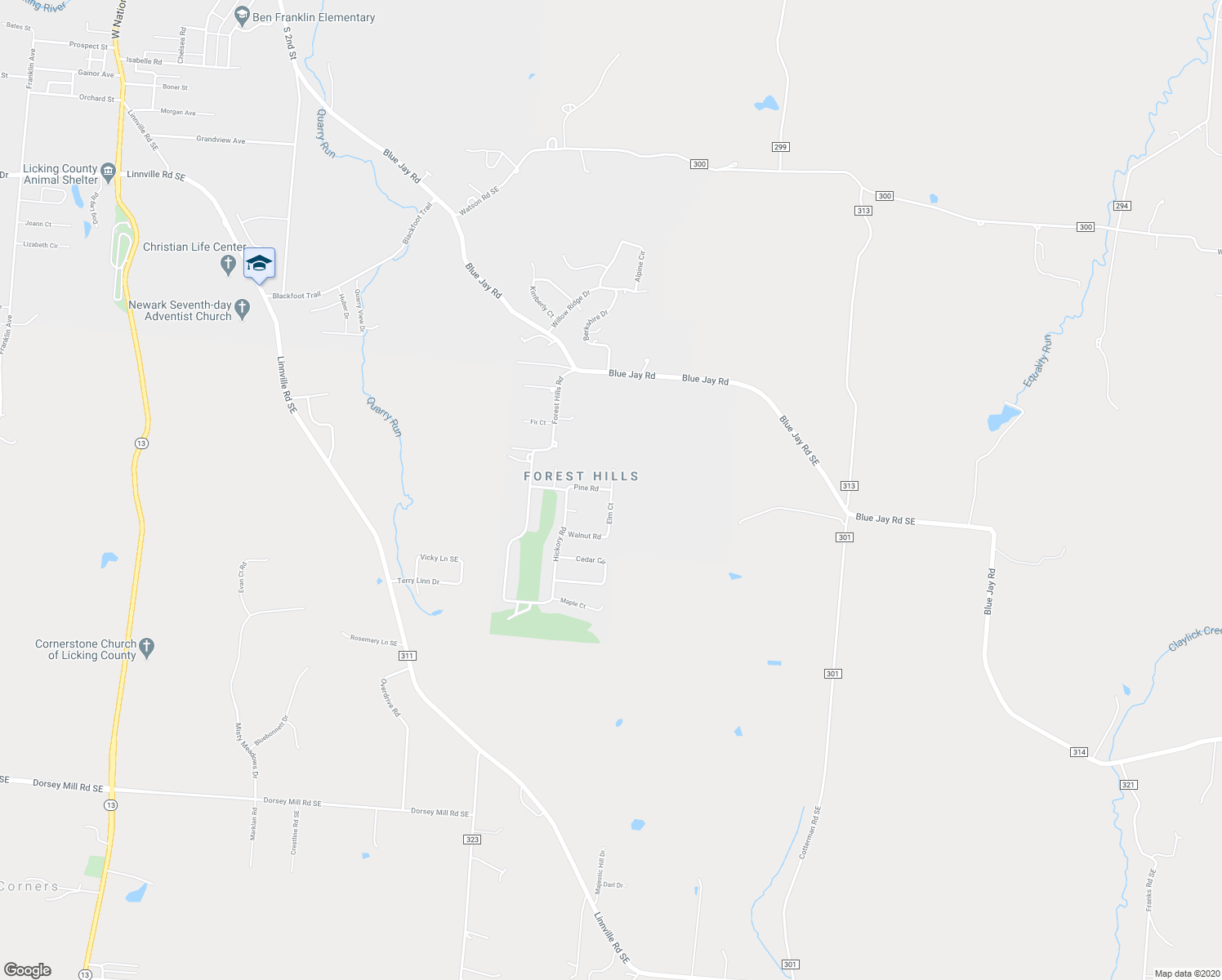 map of restaurants, bars, coffee shops, grocery stores, and more near 871 Elm Court in Heath