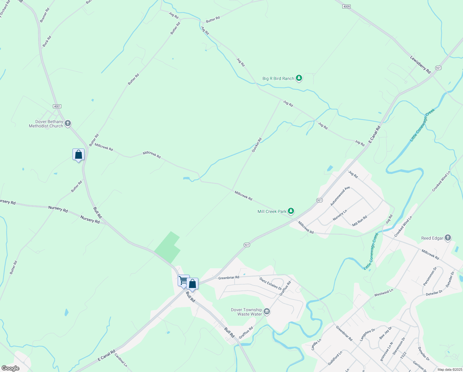 map of restaurants, bars, coffee shops, grocery stores, and more near 395 Quickel Road in Dover