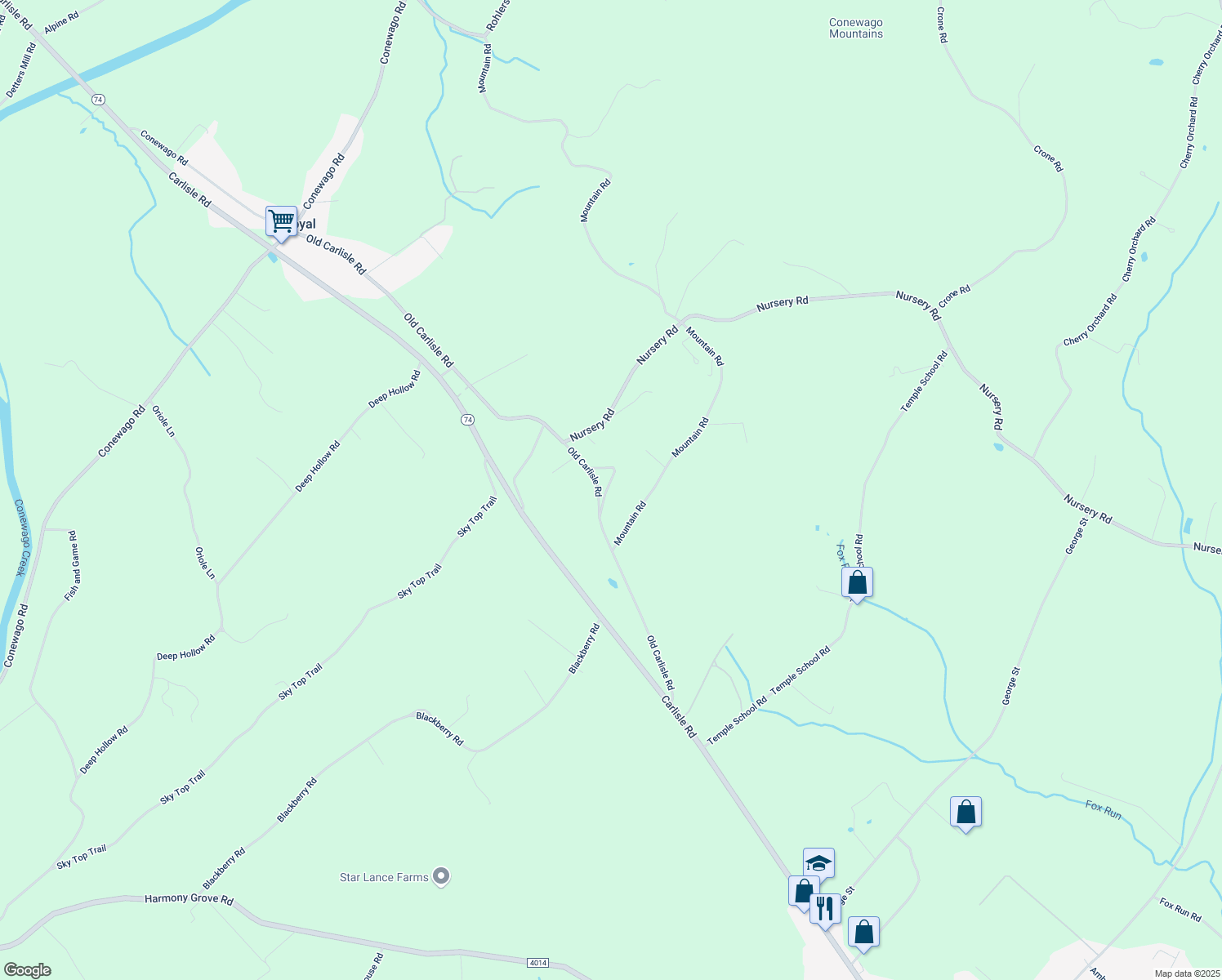 map of restaurants, bars, coffee shops, grocery stores, and more near 5815 KOCHENAUER in Dover