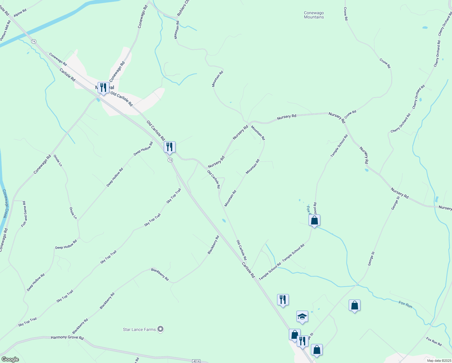 map of restaurants, bars, coffee shops, grocery stores, and more near 5815 KOCHENAUER in Dover