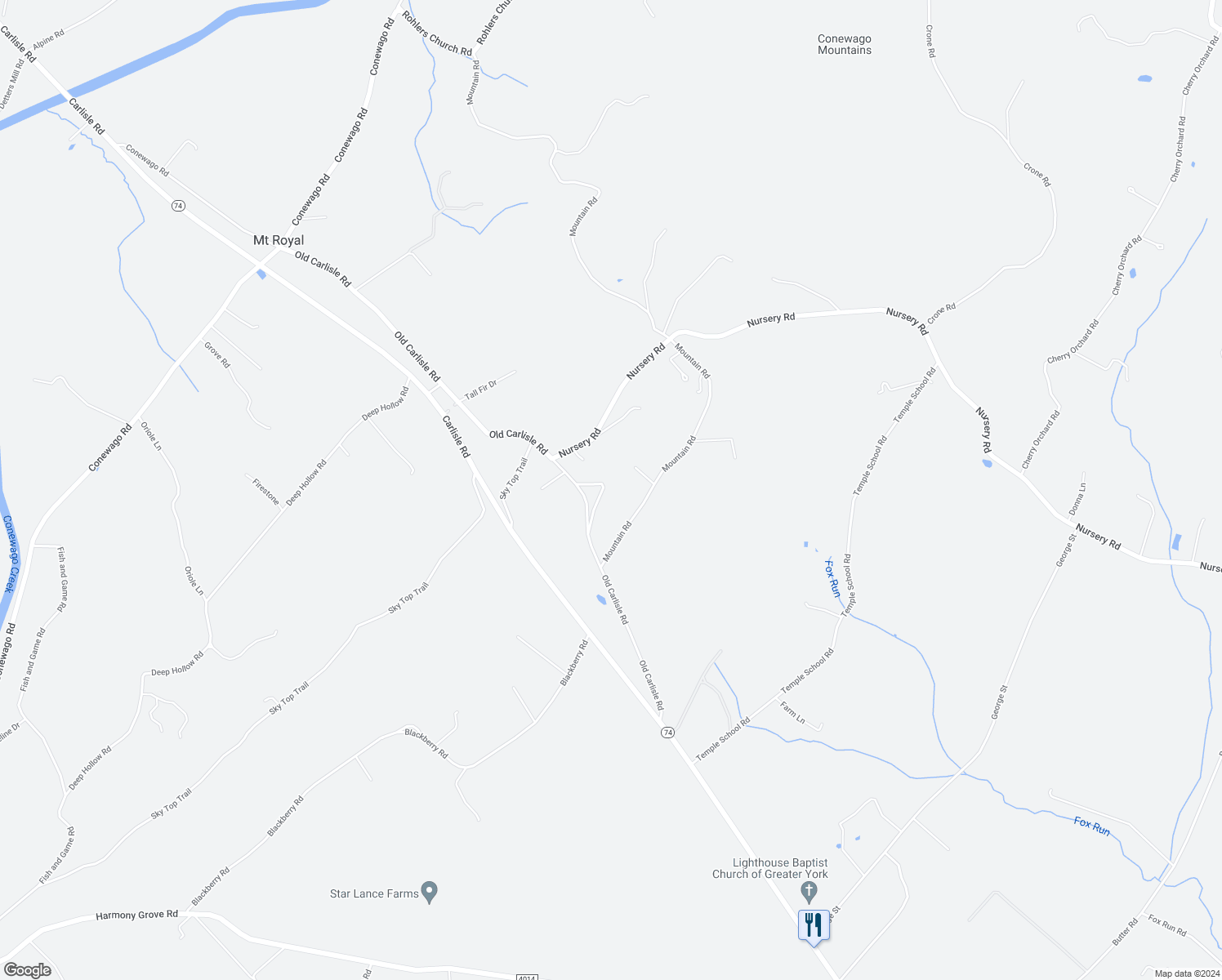 map of restaurants, bars, coffee shops, grocery stores, and more near 5815 KOCHENAUER in Dover