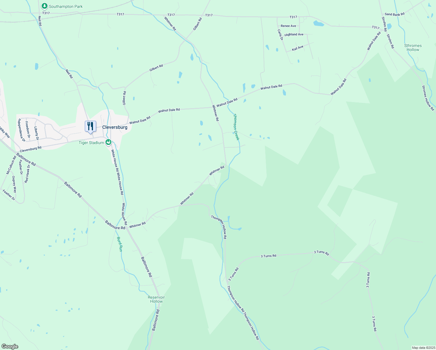 map of restaurants, bars, coffee shops, grocery stores, and more near 314 Whitmer Rd in Shippensburg