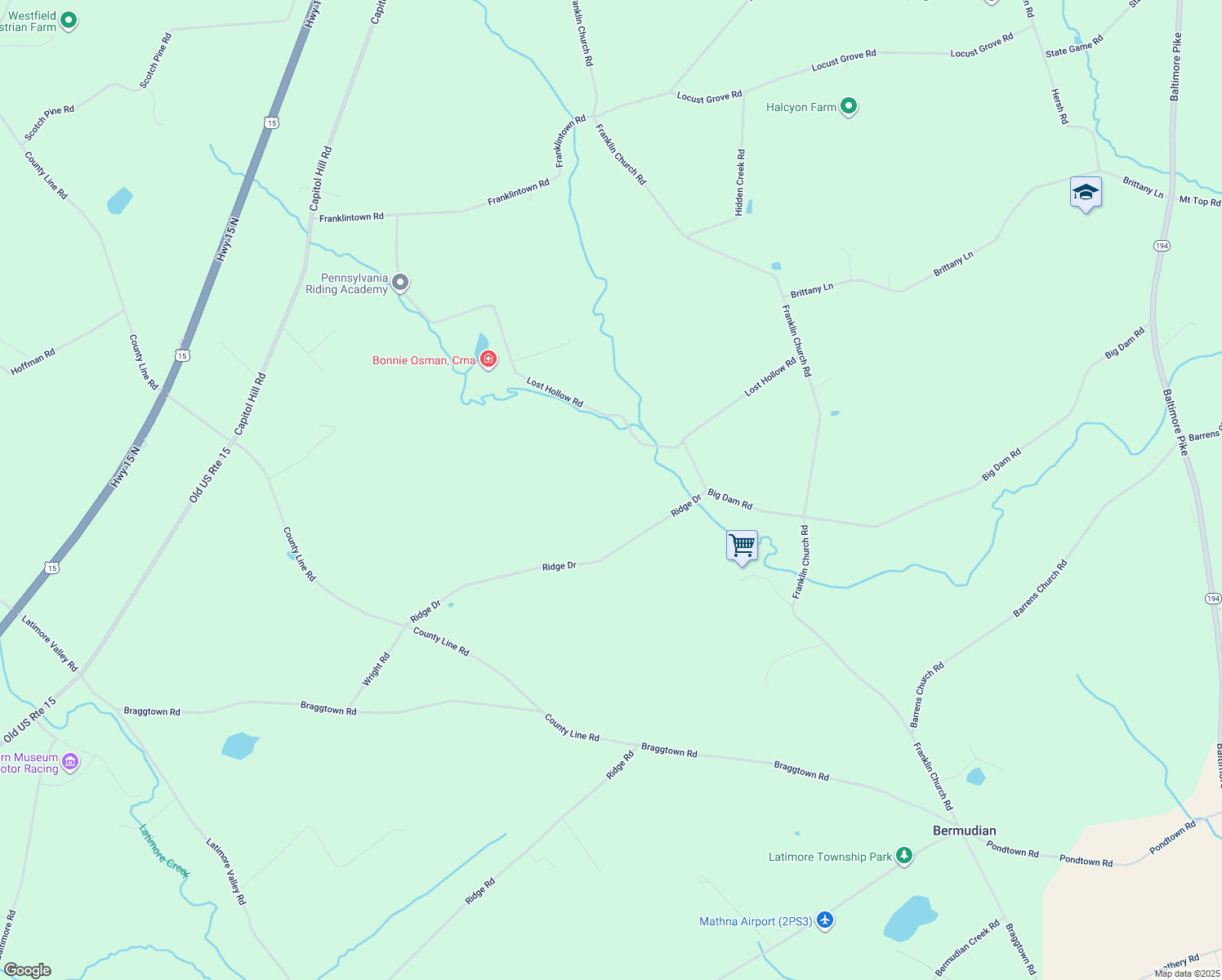 map of restaurants, bars, coffee shops, grocery stores, and more near 149 Ridge Dr in Dillsburg