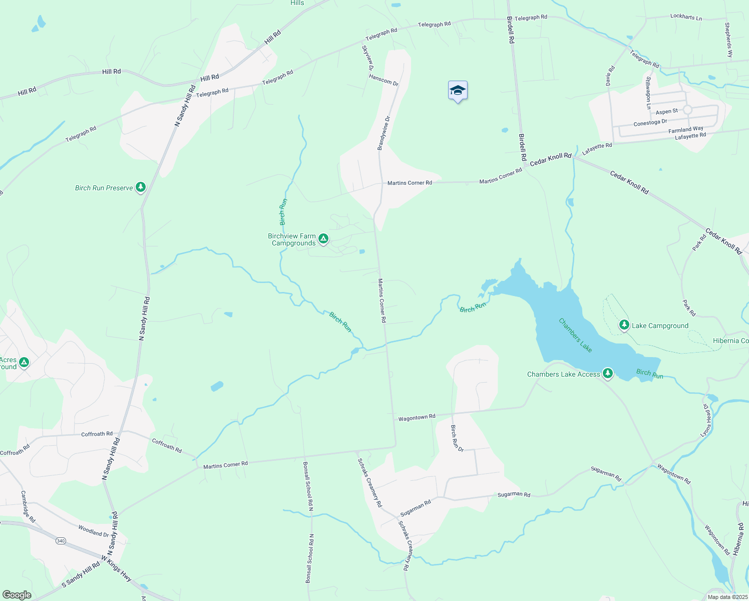 map of restaurants, bars, coffee shops, grocery stores, and more near 271 Martins Corner Road in Coatesville