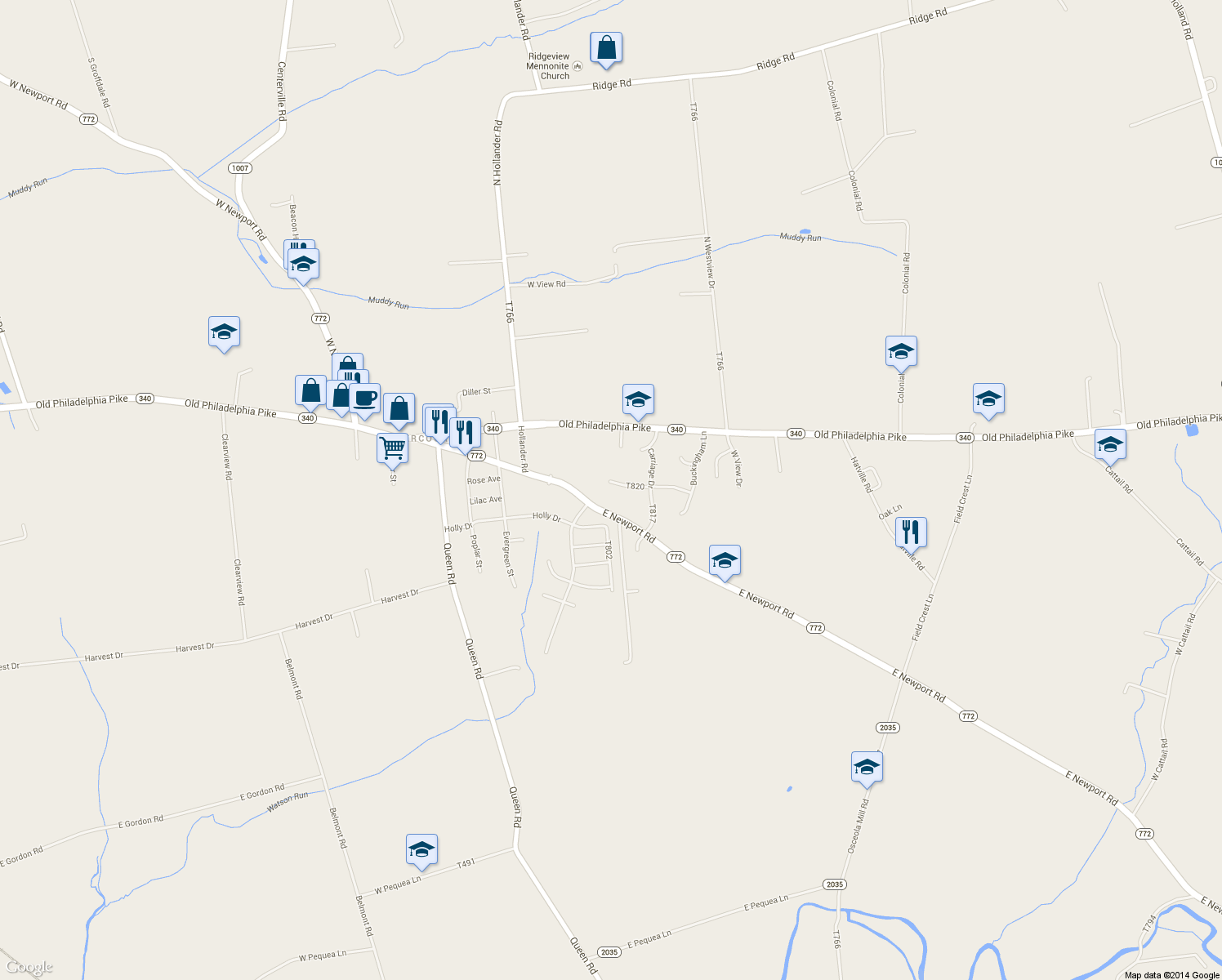 map of restaurants, bars, coffee shops, grocery stores, and more near 3730 Country Ln in Gordonville