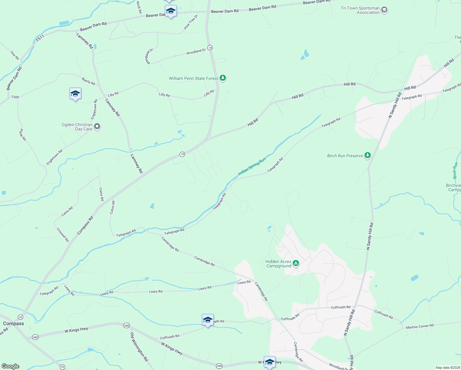 map of restaurants, bars, coffee shops, grocery stores, and more near 103 Spring Hill Lane in Honey Brook