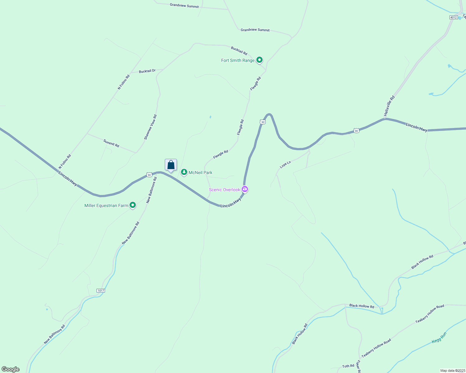 map of restaurants, bars, coffee shops, grocery stores, and more near 165 Lookout Lane in Central City