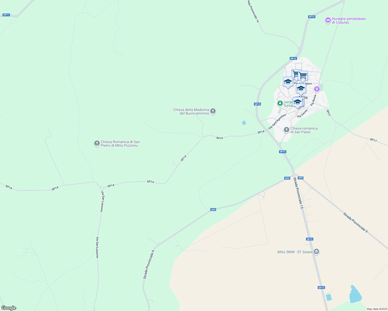 map of restaurants, bars, coffee shops, grocery stores, and more near in Province of Oristano