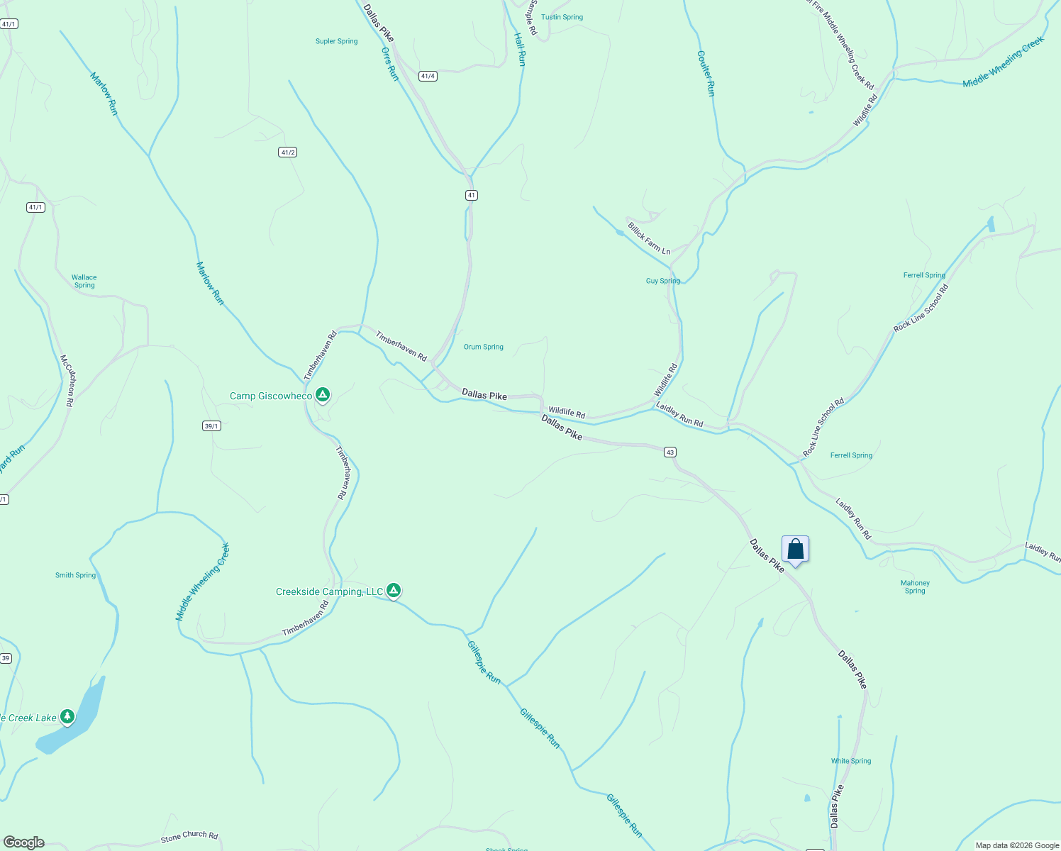 map of restaurants, bars, coffee shops, grocery stores, and more near County Highway 39/6 in Triadelphia