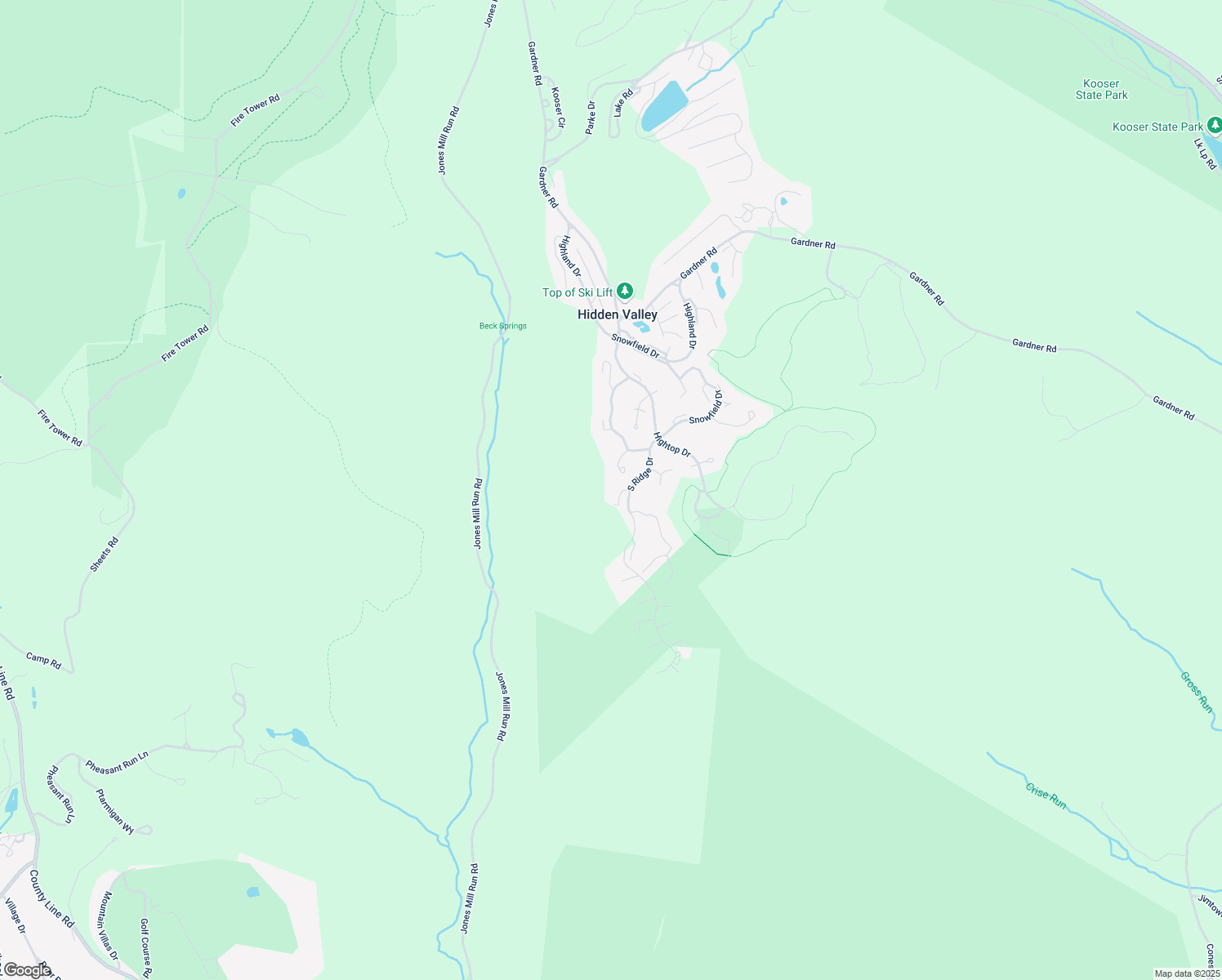map of restaurants, bars, coffee shops, grocery stores, and more near 2104 South Ridge Terrace in Somerset