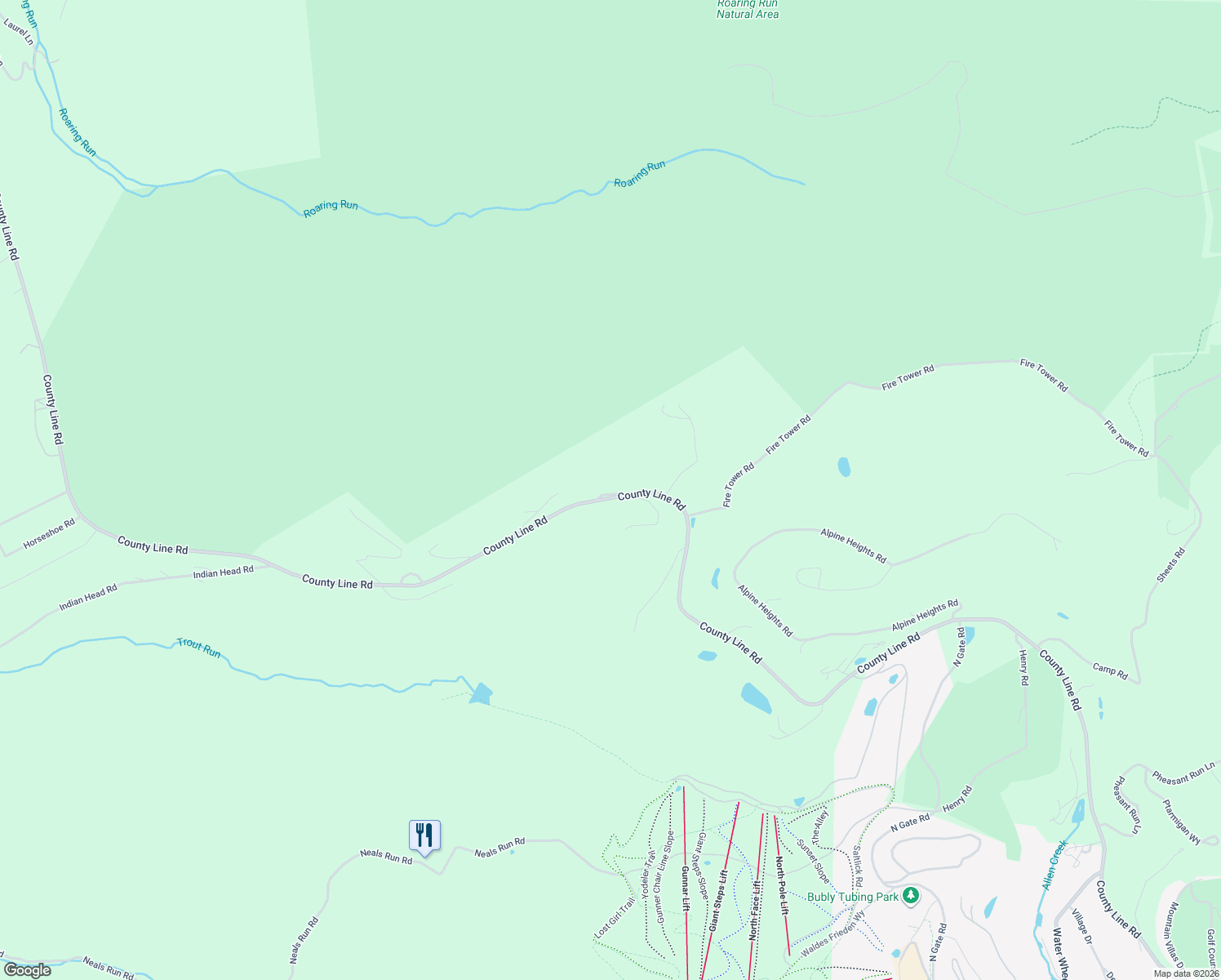 map of restaurants, bars, coffee shops, grocery stores, and more near 2232 County Line Road in Champion