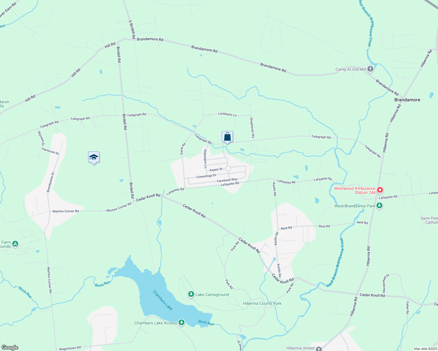 map of restaurants, bars, coffee shops, grocery stores, and more near 540 Conestoga Drive in Coatesville