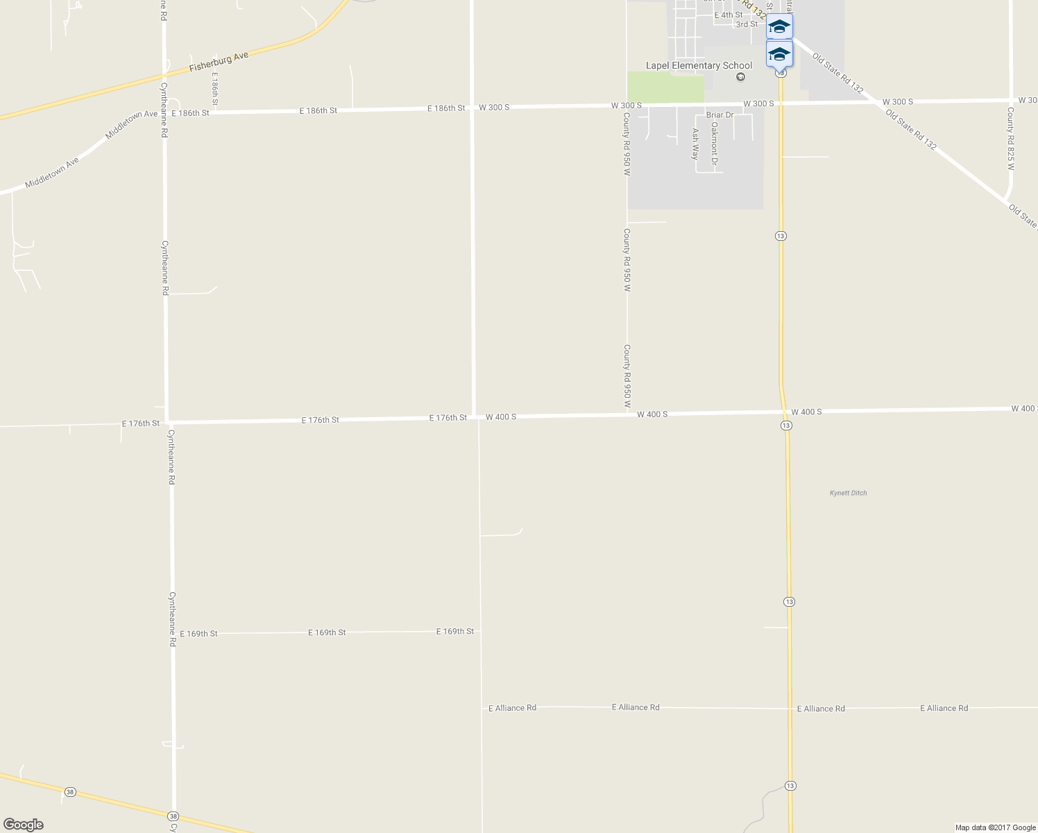 map of restaurants, bars, coffee shops, grocery stores, and more near 9866 West 400 South in Lapel