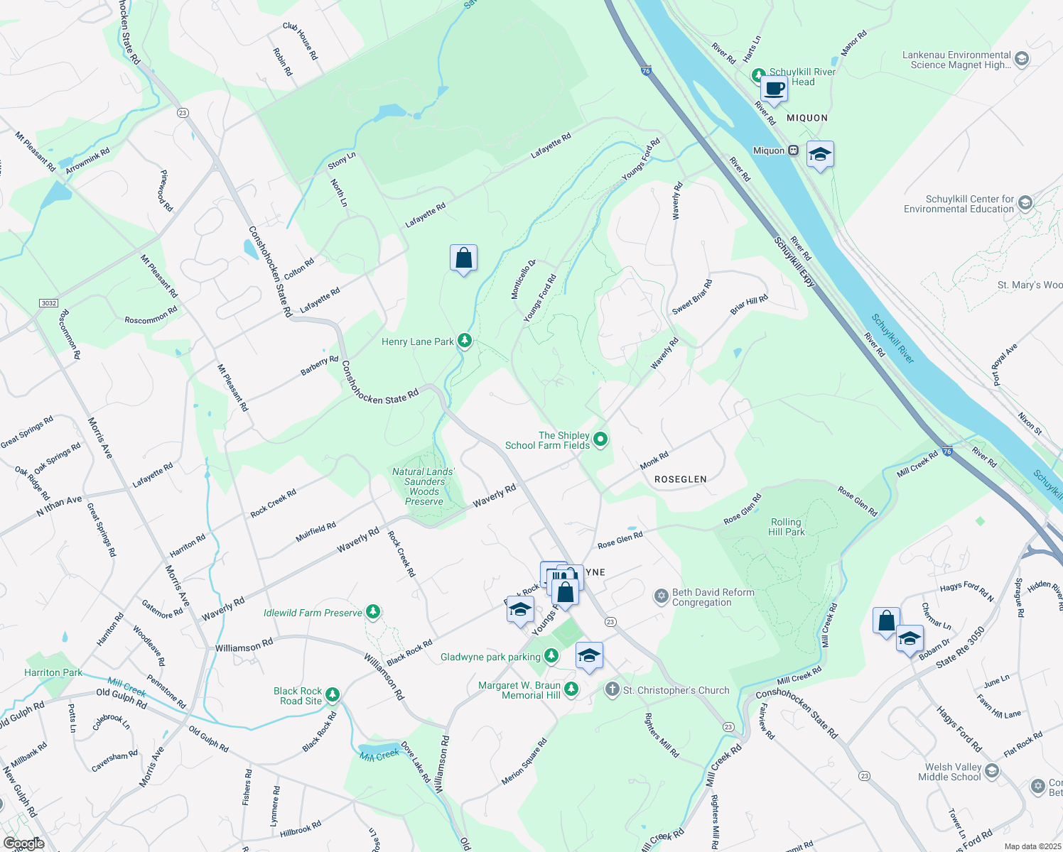 1330 Youngs Ford Road, Gladwyne PA Walk Score