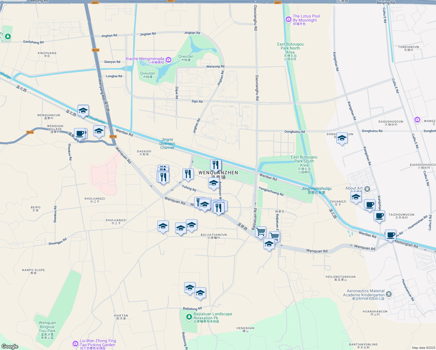 map of restaurants, bars, coffee shops, grocery stores, and more near in 