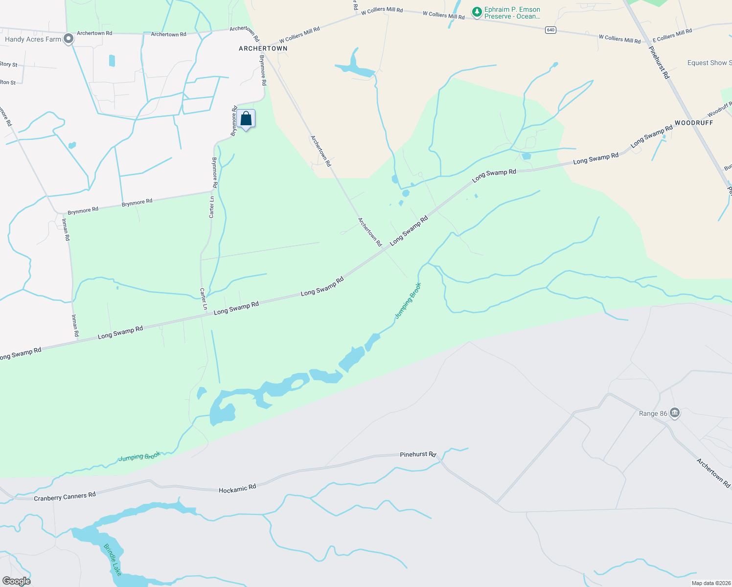 map of restaurants, bars, coffee shops, grocery stores, and more near 196 Long Swamp Rd in Plumsted Township