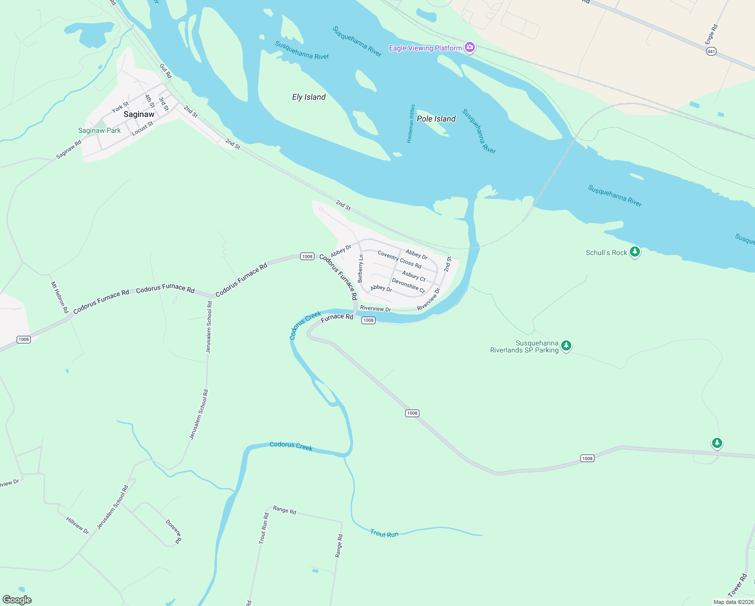 map of restaurants, bars, coffee shops, grocery stores, and more near 110 Burberry Lane in Mount Wolf