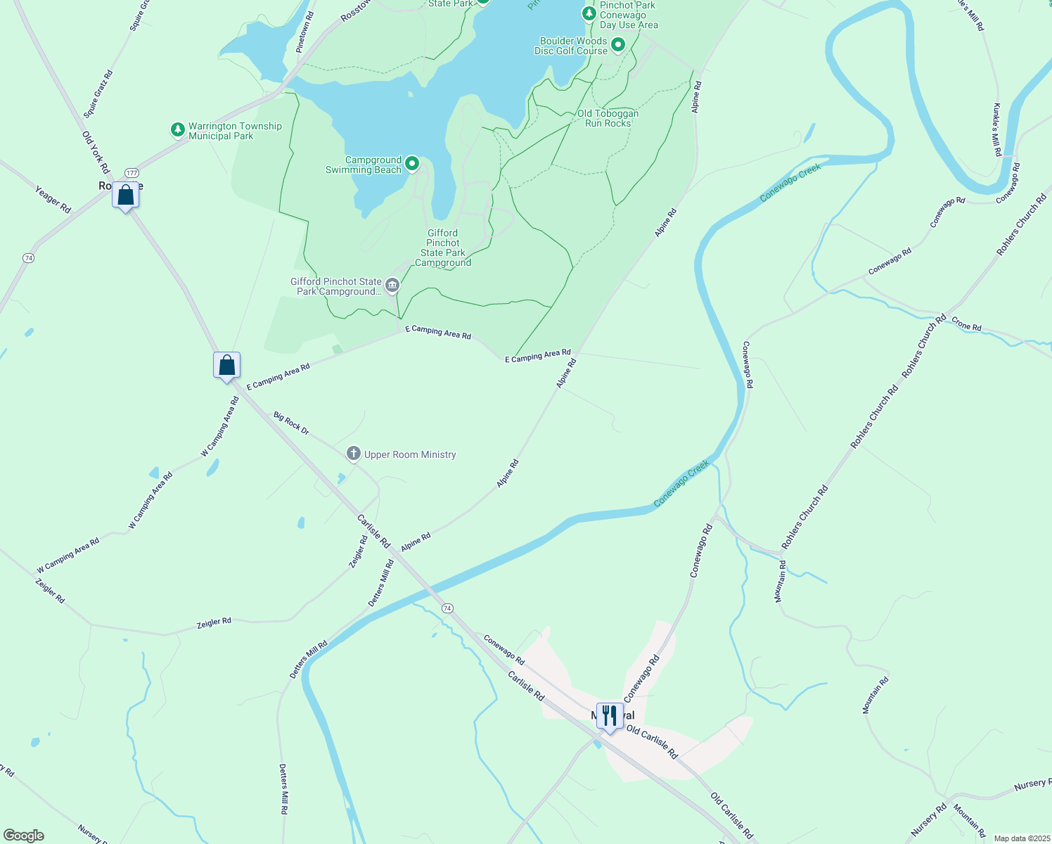 map of restaurants, bars, coffee shops, grocery stores, and more near 1795 Alpine Road in Dover