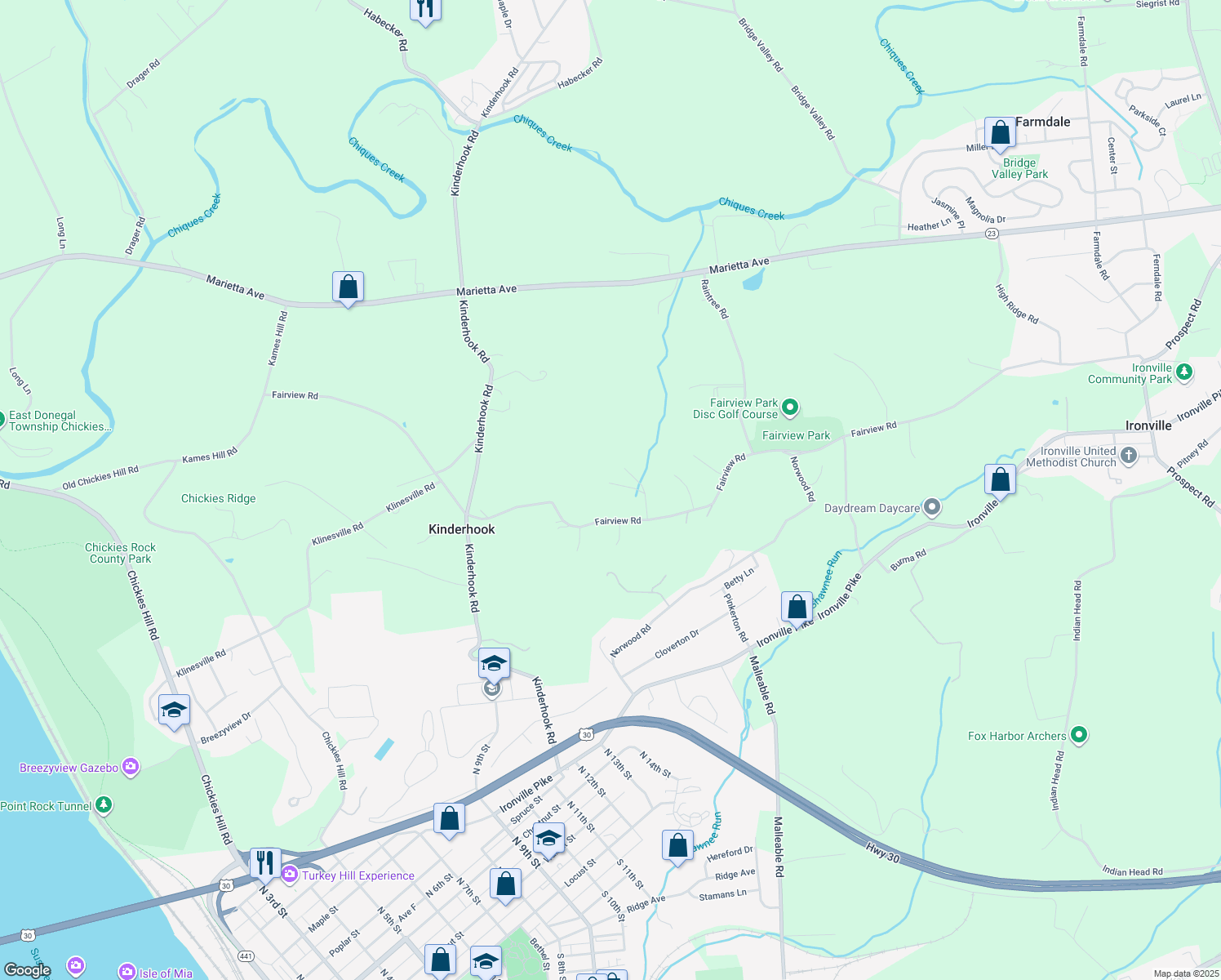 map of restaurants, bars, coffee shops, grocery stores, and more near in Columbia
