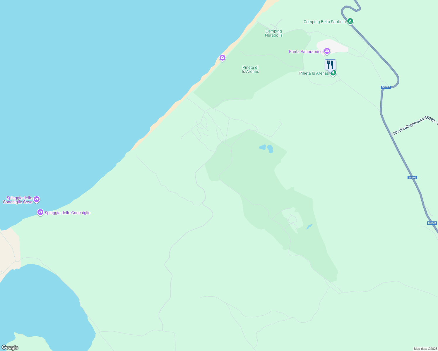 map of restaurants, bars, coffee shops, grocery stores, and more near in Provincia di Oristano