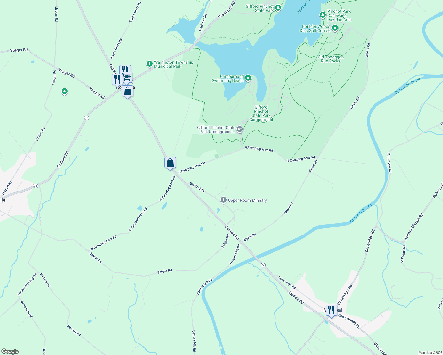 map of restaurants, bars, coffee shops, grocery stores, and more near 185 Big Rock Drive in Dover