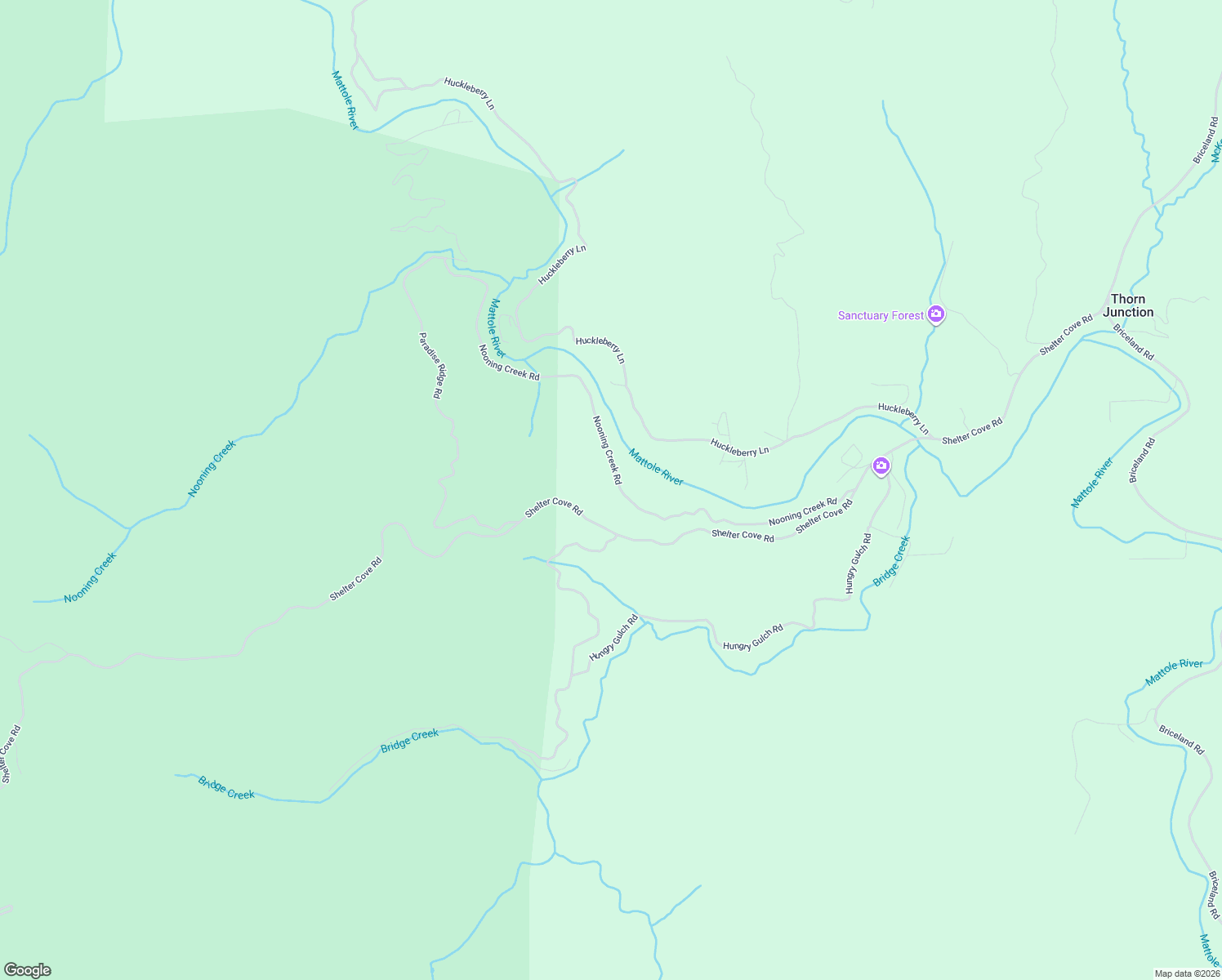map of restaurants, bars, coffee shops, grocery stores, and more near 850 Nooning Creek Road in Whitethorn