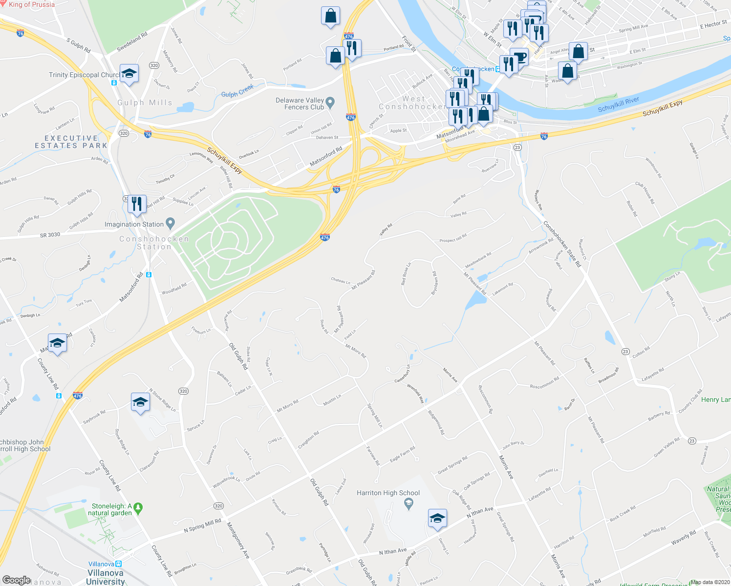map of restaurants, bars, coffee shops, grocery stores, and more near 1660 Mt Pleasant Rd in Montgomery