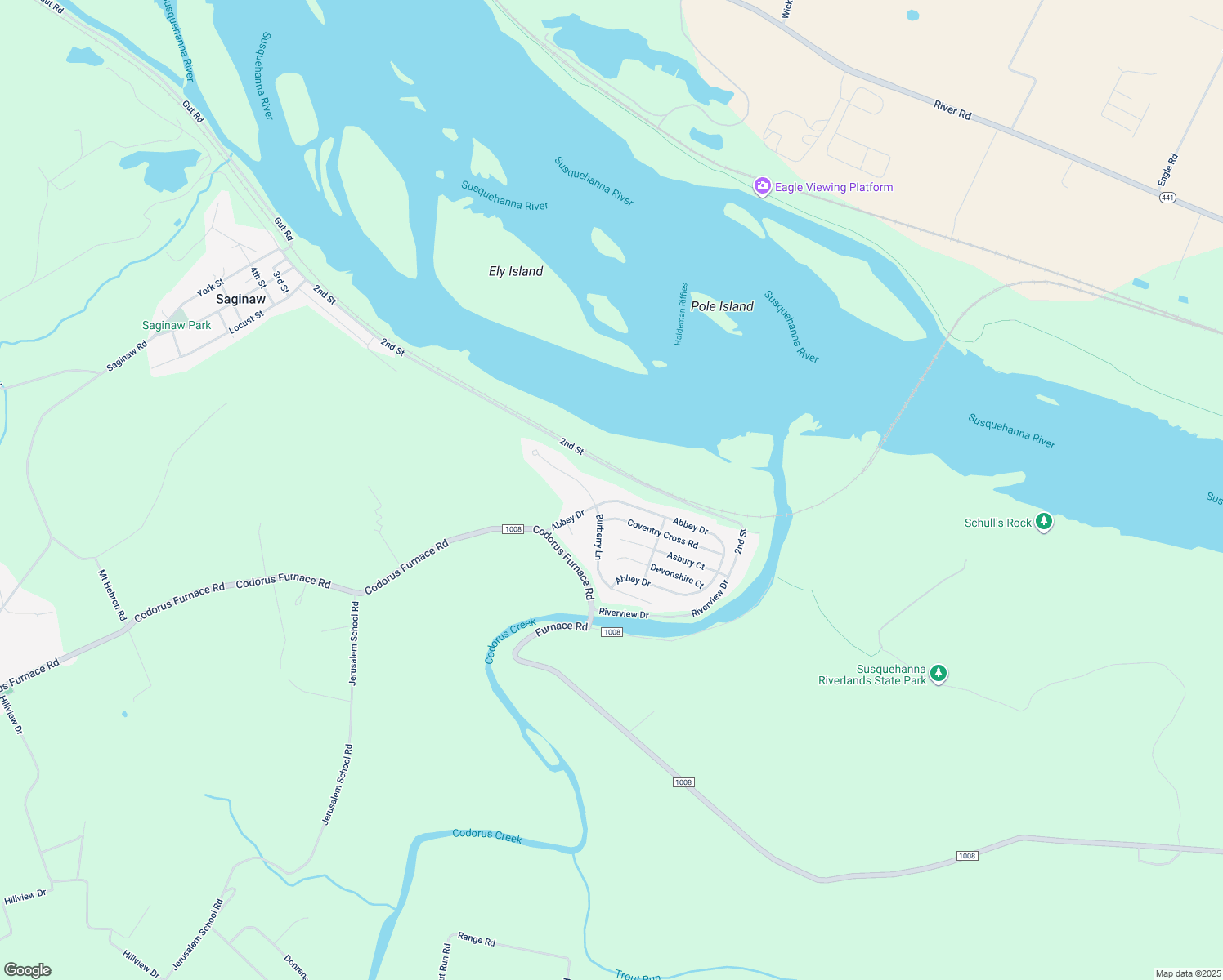 map of restaurants, bars, coffee shops, grocery stores, and more near 116 Abbey Drive in Mount Wolf