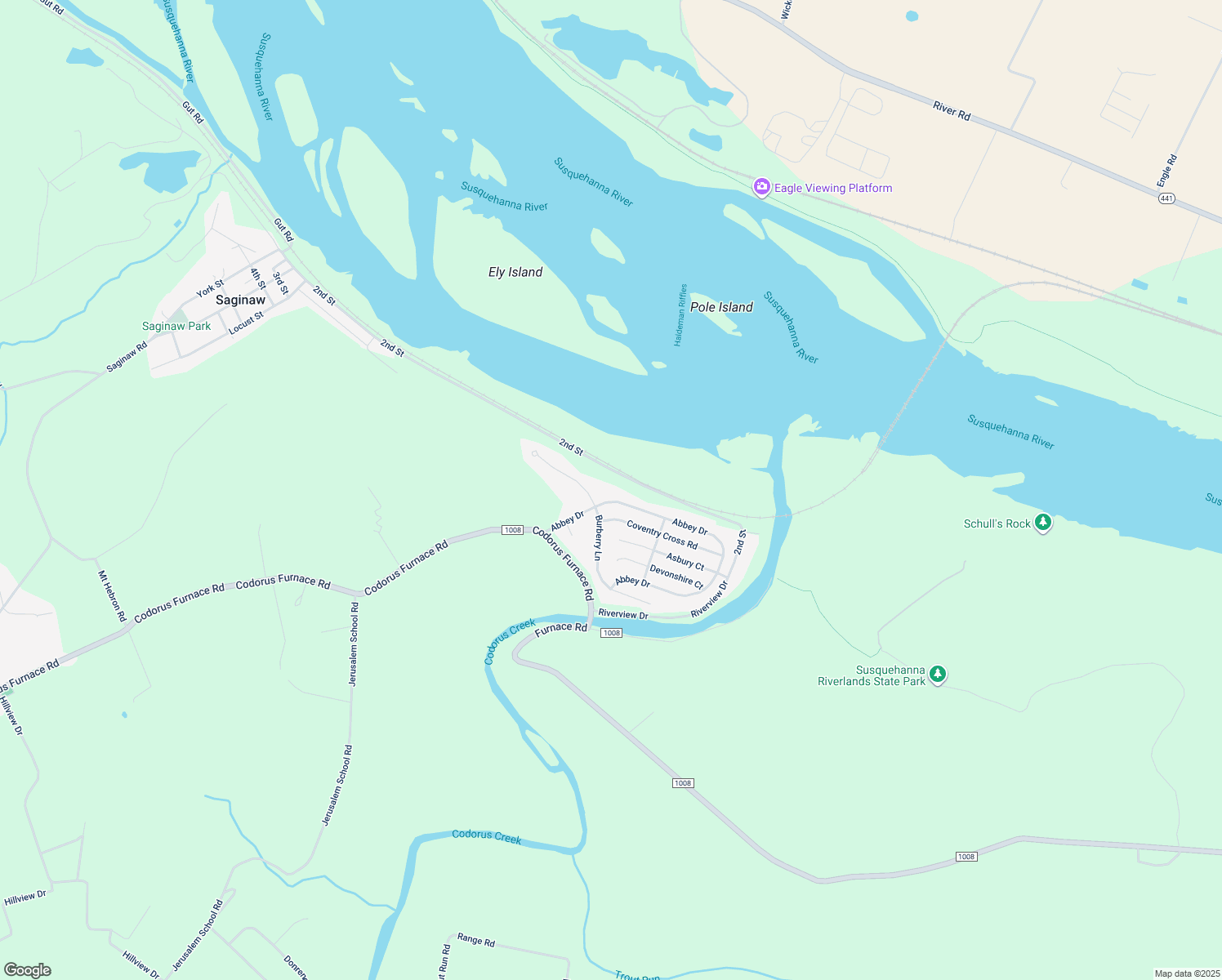 map of restaurants, bars, coffee shops, grocery stores, and more near 116 Abbey Drive in Mount Wolf