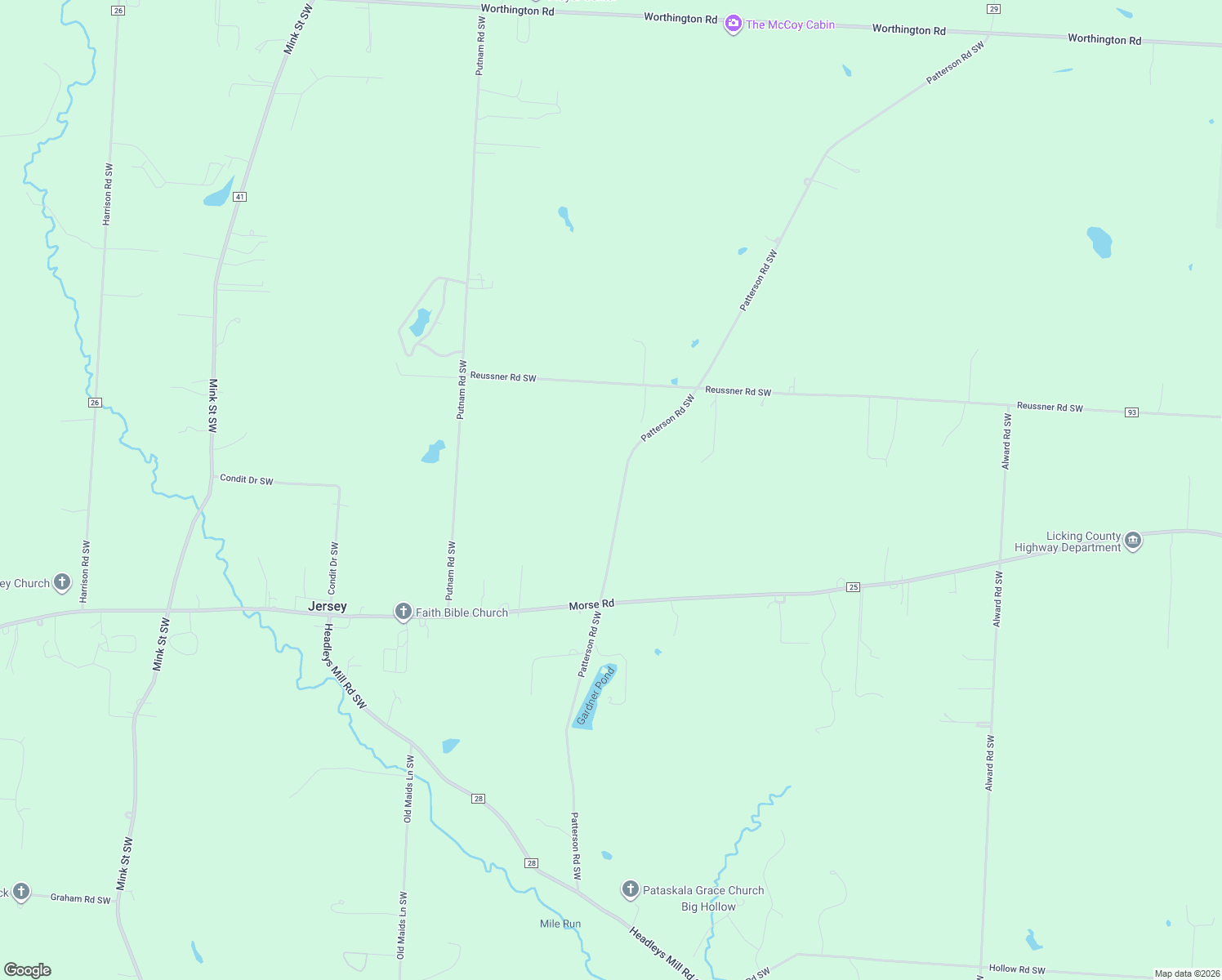 map of restaurants, bars, coffee shops, grocery stores, and more near 2042 Patterson Road Southwest in Pataskala