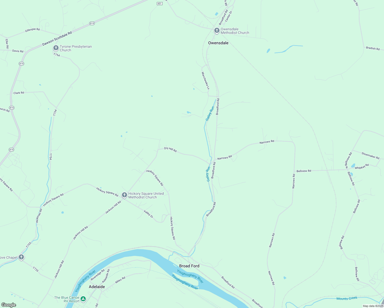map of restaurants, bars, coffee shops, grocery stores, and more near 558 Dry Hill Road in Connellsville
