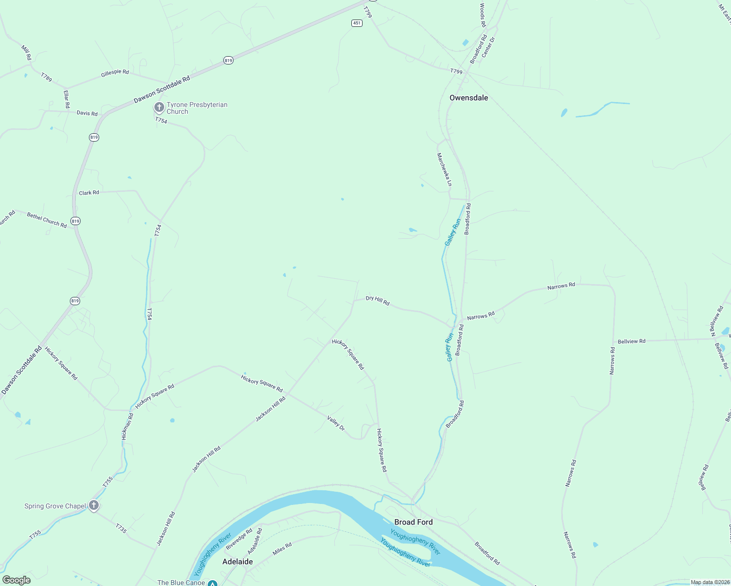 map of restaurants, bars, coffee shops, grocery stores, and more near 586 Dry Hill Road in Connellsville