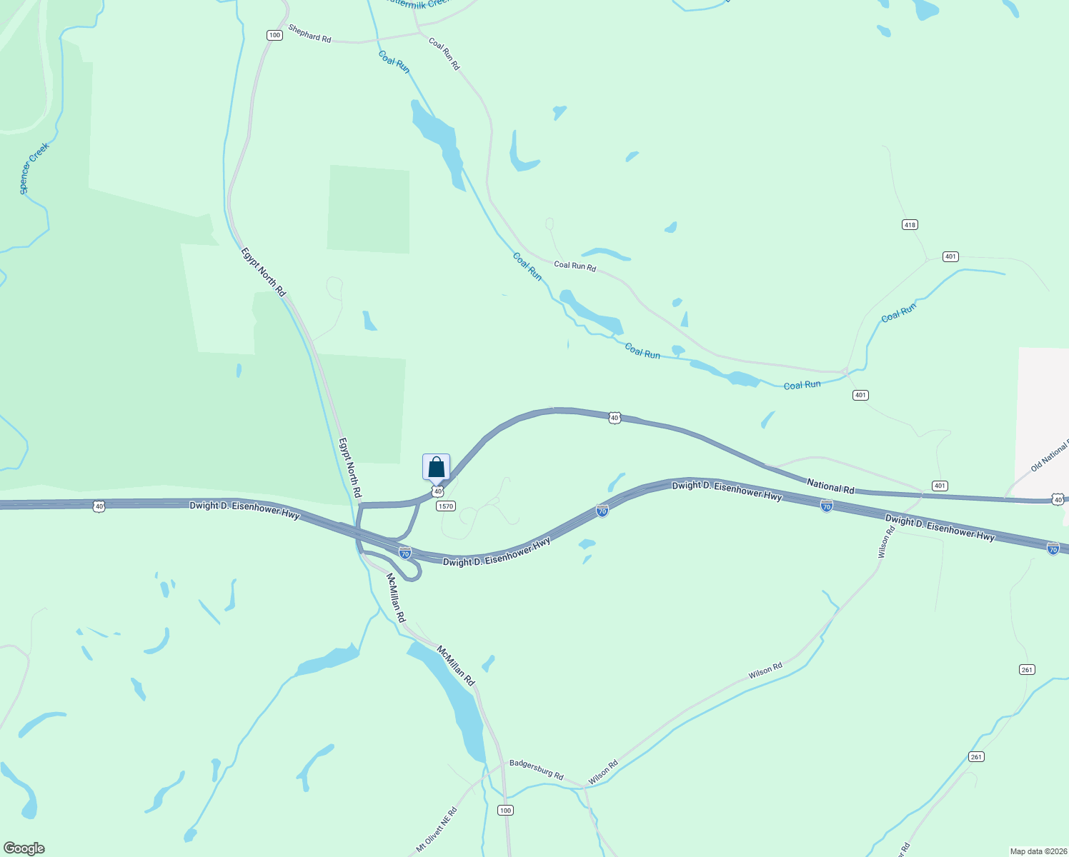 map of restaurants, bars, coffee shops, grocery stores, and more near 38510 National Road in Bethesda