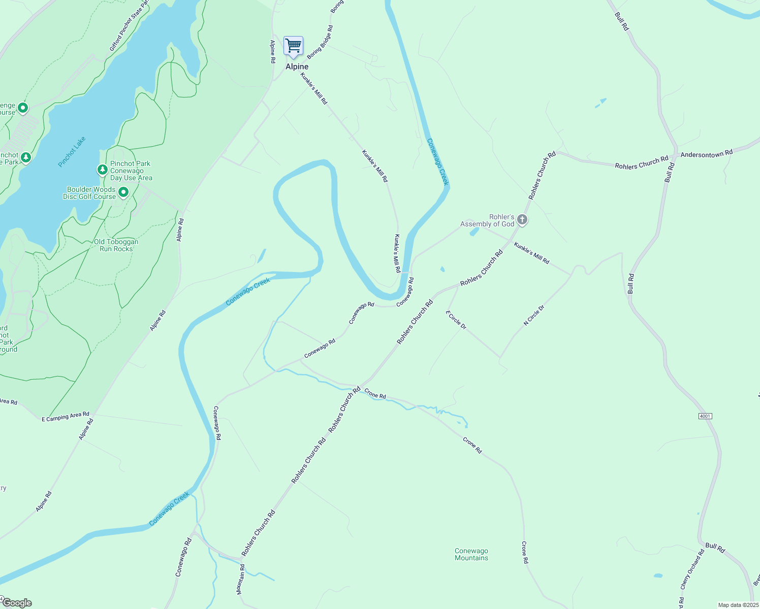map of restaurants, bars, coffee shops, grocery stores, and more near 1000 Conewago Road in Dover