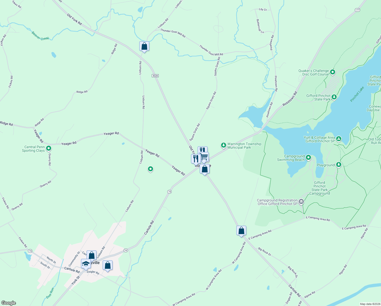 map of restaurants, bars, coffee shops, grocery stores, and more near 70 Old York Road in Wellsville