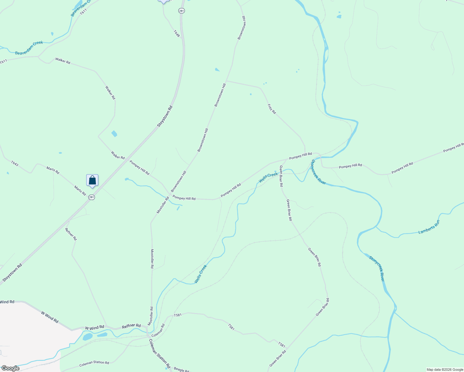 map of restaurants, bars, coffee shops, grocery stores, and more near 436 Pompey Hill Road in Stoystown