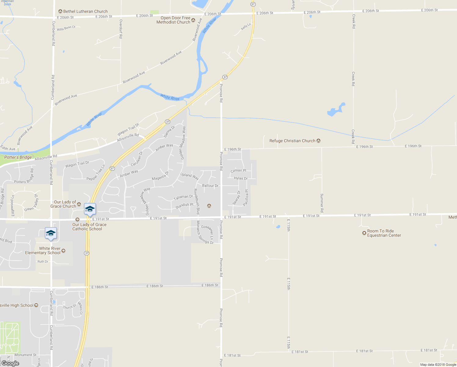 map of restaurants, bars, coffee shops, grocery stores, and more near 11104 Godfrey Drive in Noblesville