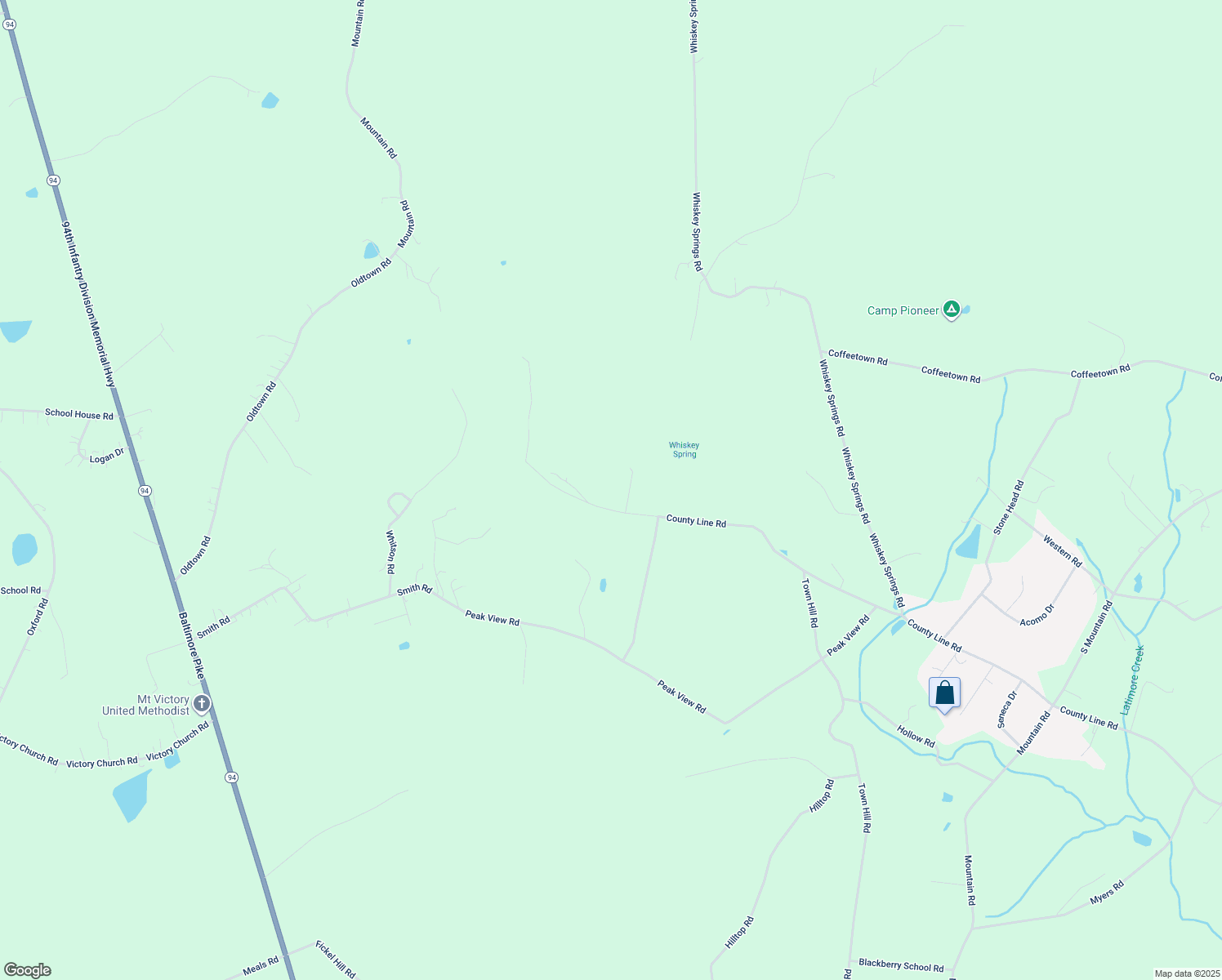 map of restaurants, bars, coffee shops, grocery stores, and more near 2643 County Line Road in York Springs