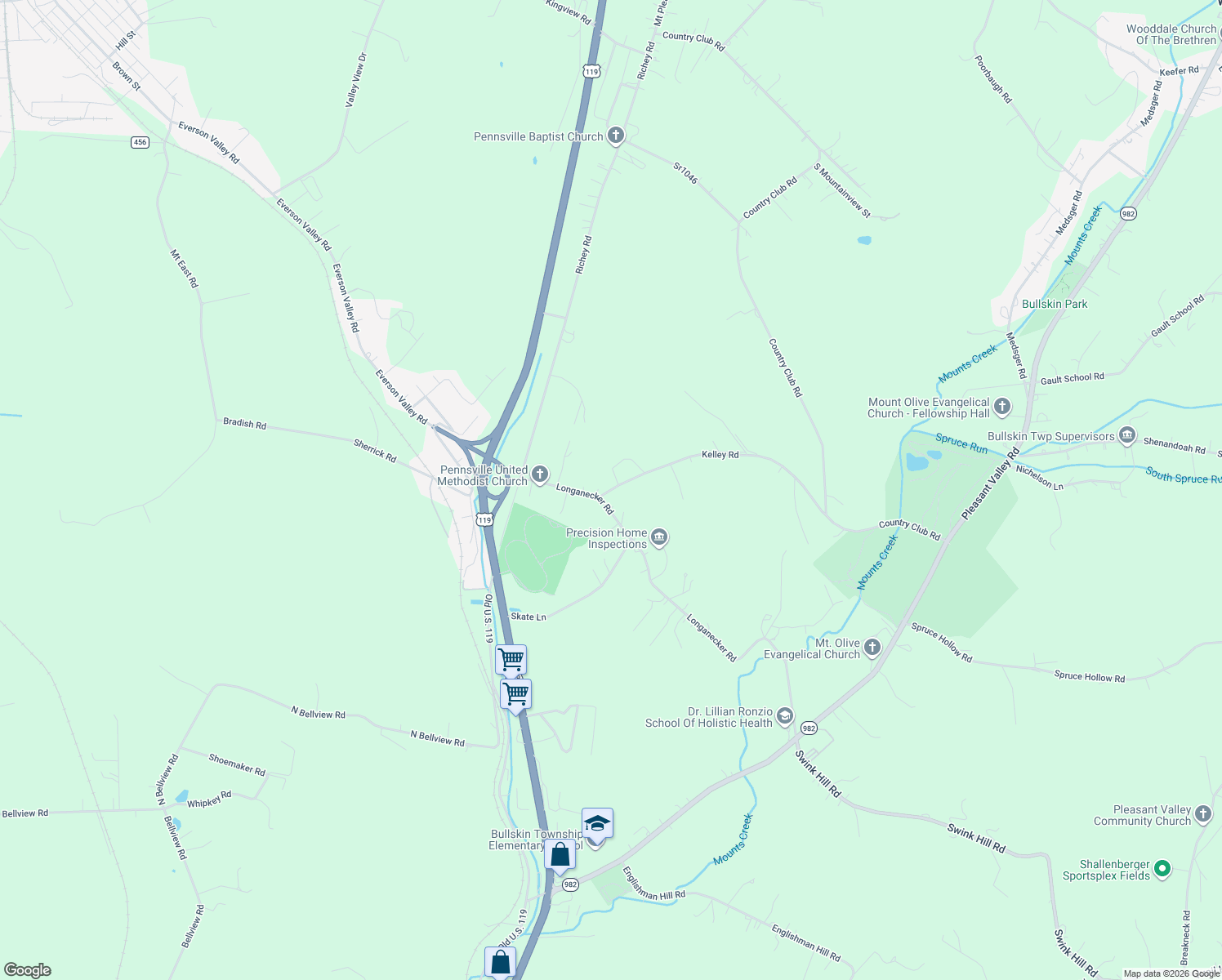 map of restaurants, bars, coffee shops, grocery stores, and more near 298 Kelly Rd in Connellsville
