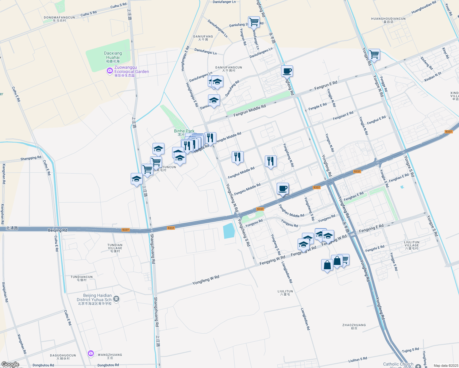 map of restaurants, bars, coffee shops, grocery stores, and more near in 