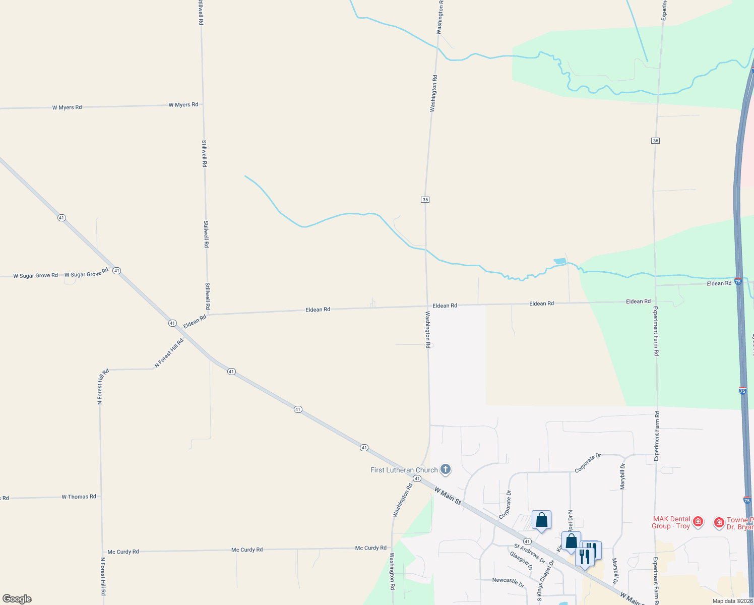 map of restaurants, bars, coffee shops, grocery stores, and more near 3233 Eldean Rd in Covington
