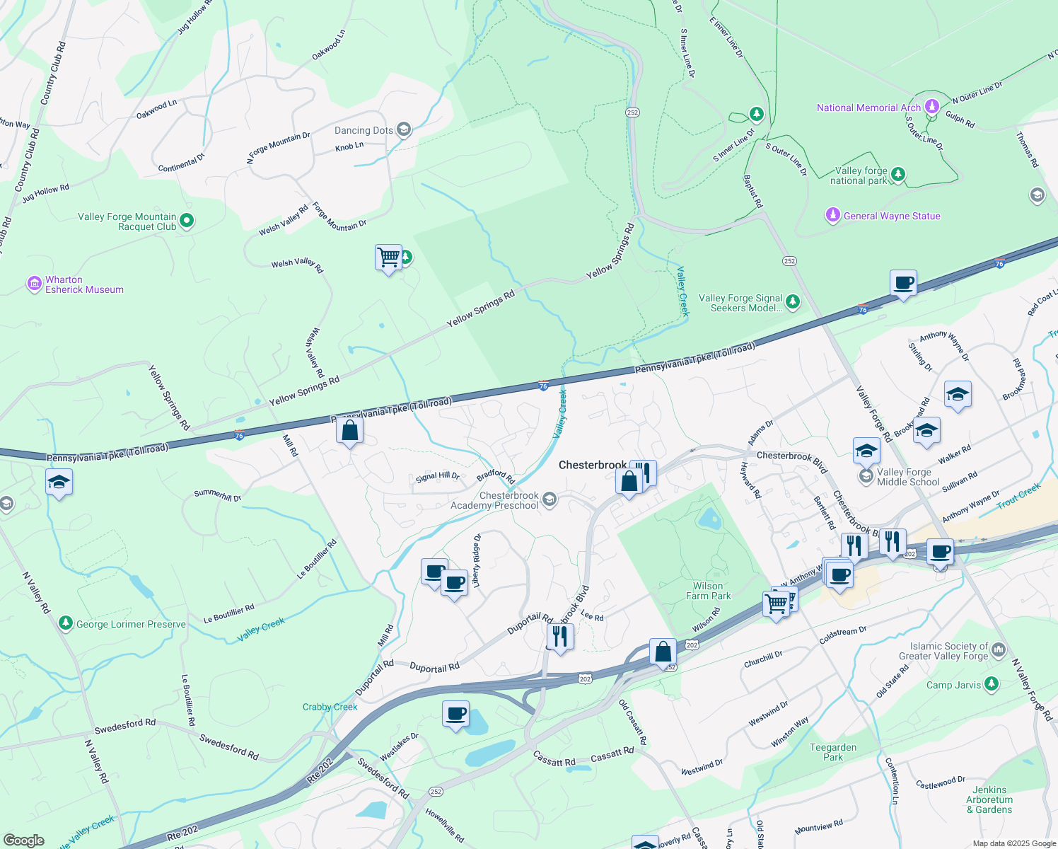 Valley Stream Ln, Chesterbrook PA Walk Score